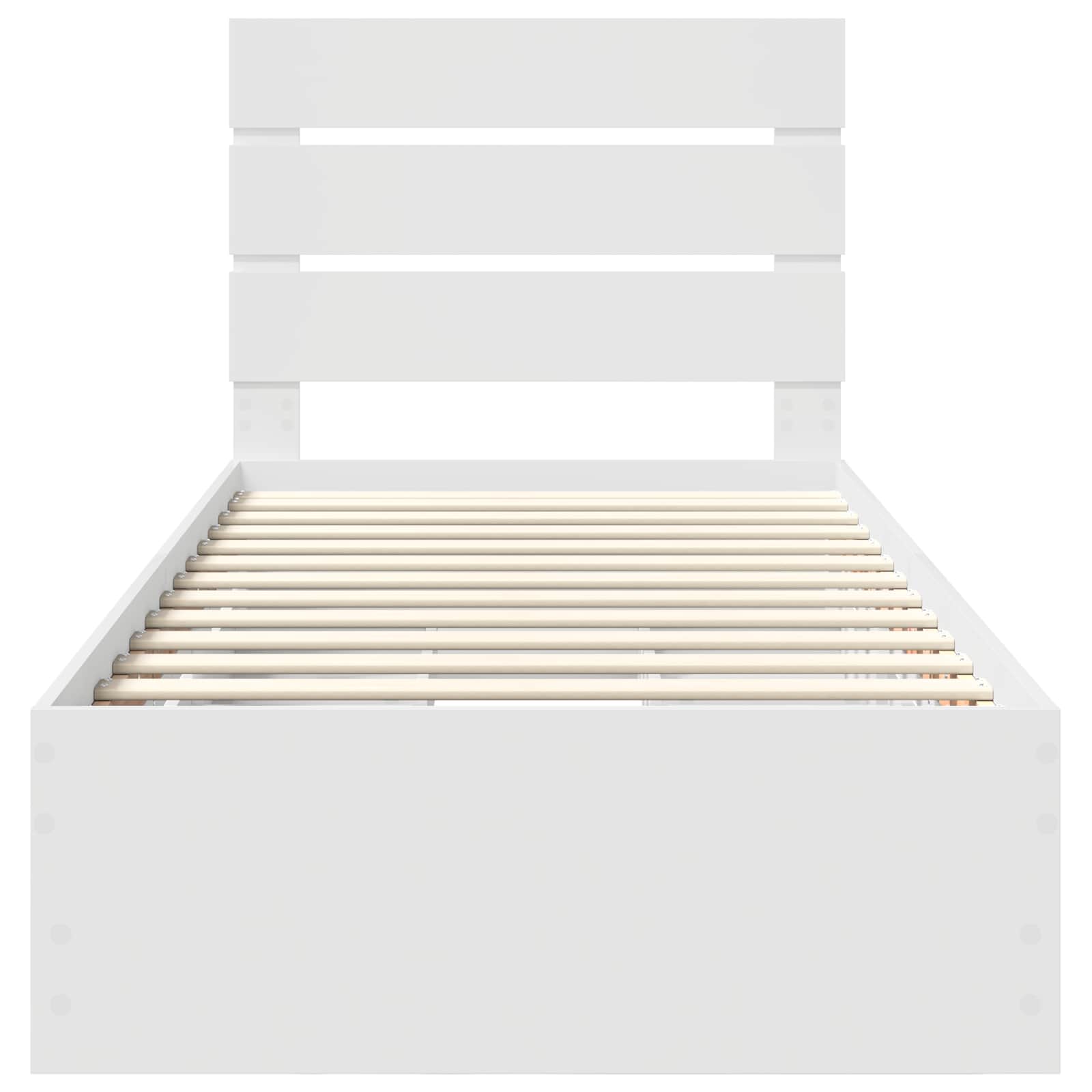 Bedframe met lade met hoofdeinde Wit 75 x 190 cm Ingenieurshout is nu te koop bij PeponiXL, paradijselijk wonen!