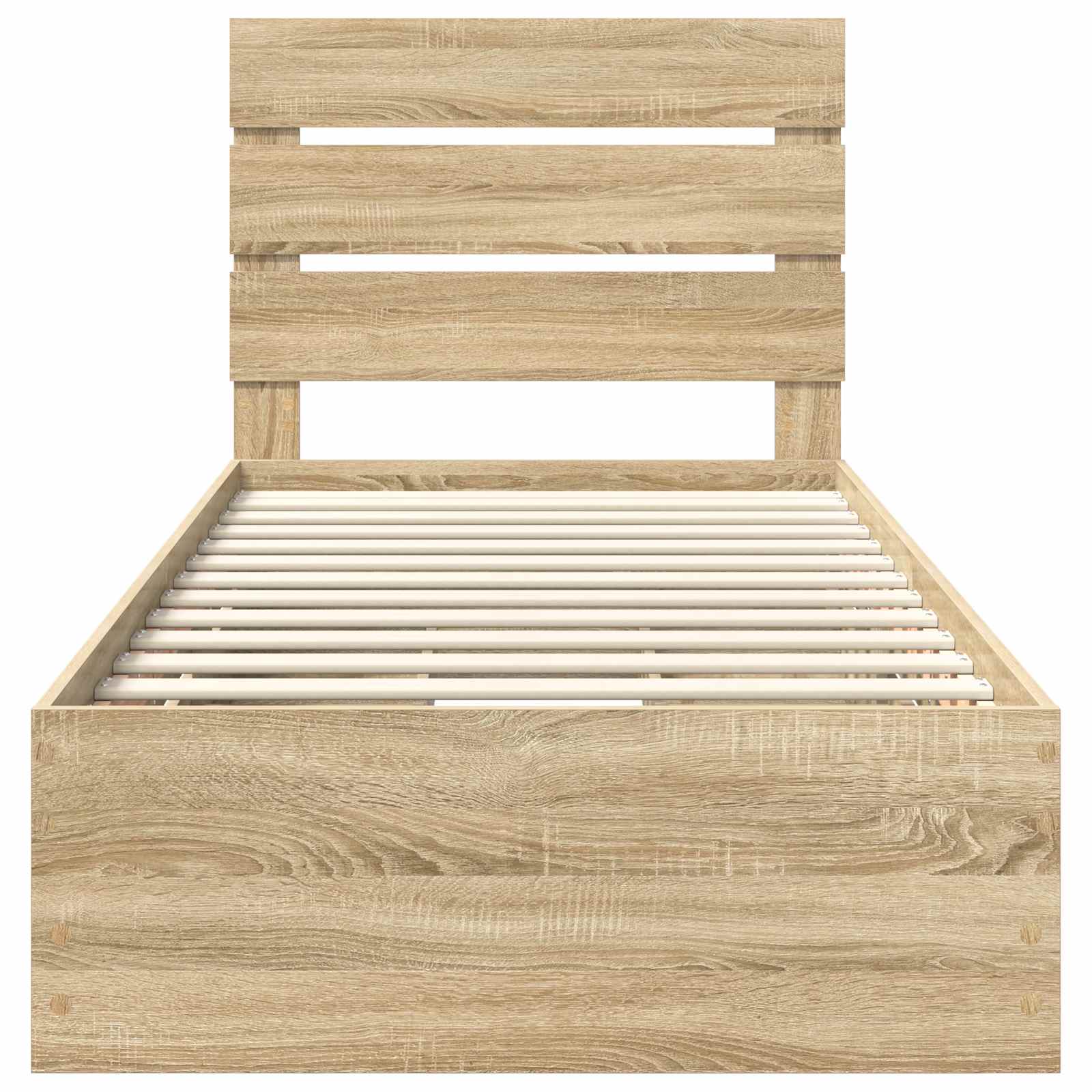 Bedframe met lade Sonoma Eiken 75 x 190 cm Ingenieurshout is nu te koop bij PeponiXL, paradijselijk wonen!