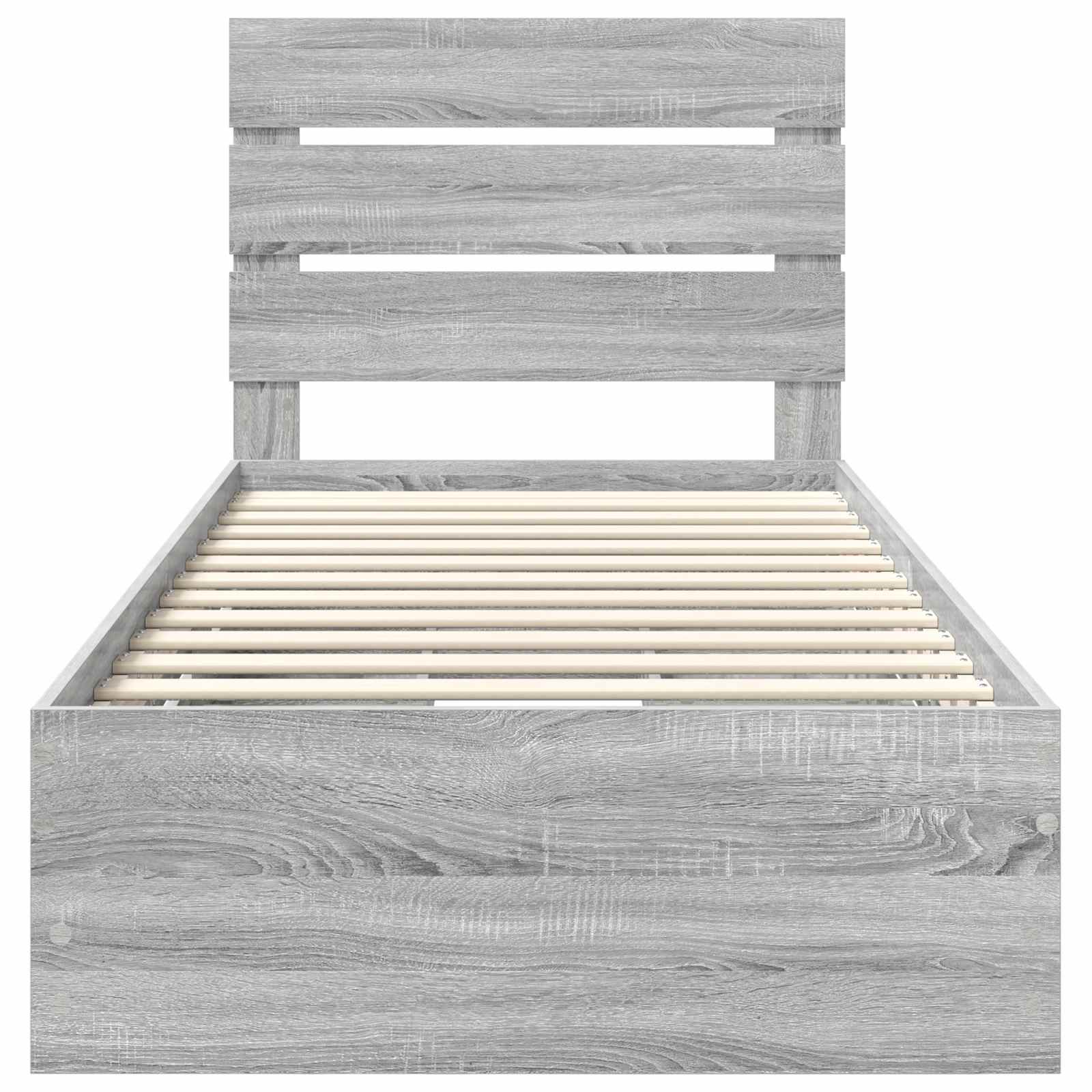 Bedframe met lade Grijs Sonoma 75 x 190 cm Ingenieurshout is nu te koop bij PeponiXL, paradijselijk wonen!