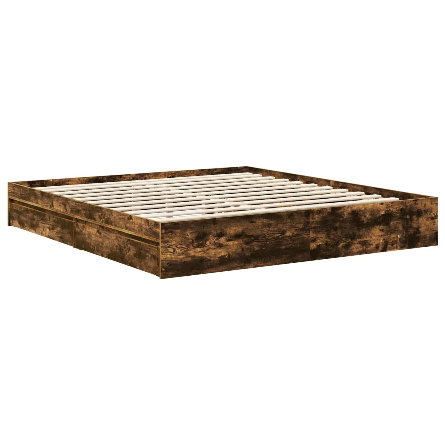 Opslag bed met lade Gerookt eiken 180 x 200 cm Bewerkt hout is nu te koop bij PeponiXL, paradijselijk wonen!