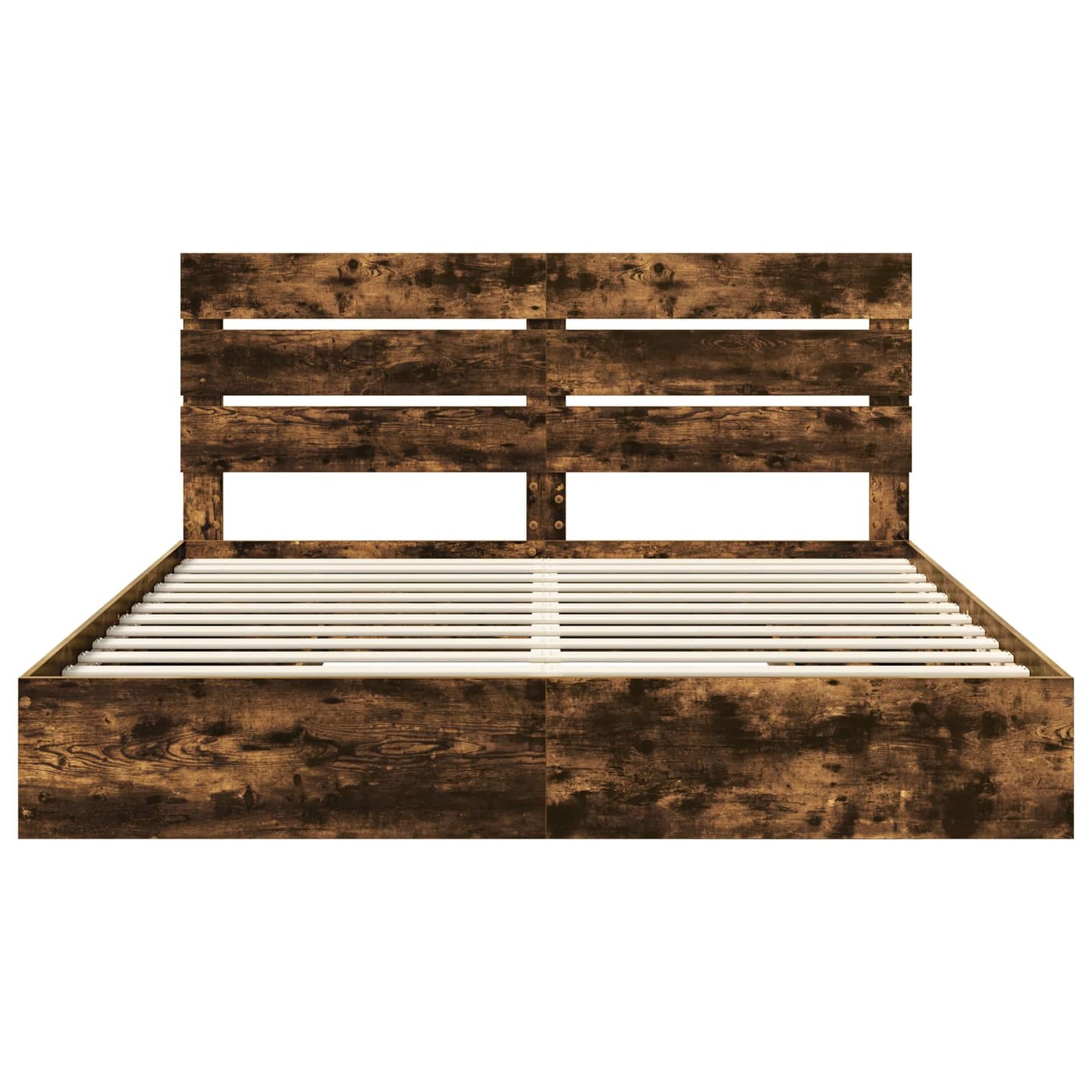 Opslag bed met lade Gerookt eiken 180 x 200 cm Bewerkt hout is nu te koop bij PeponiXL, paradijselijk wonen!