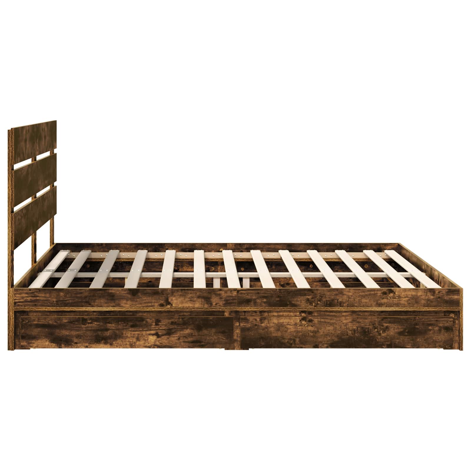 Opslag bed met lade Gerookt eiken 180 x 200 cm Bewerkt hout is nu te koop bij PeponiXL, paradijselijk wonen!