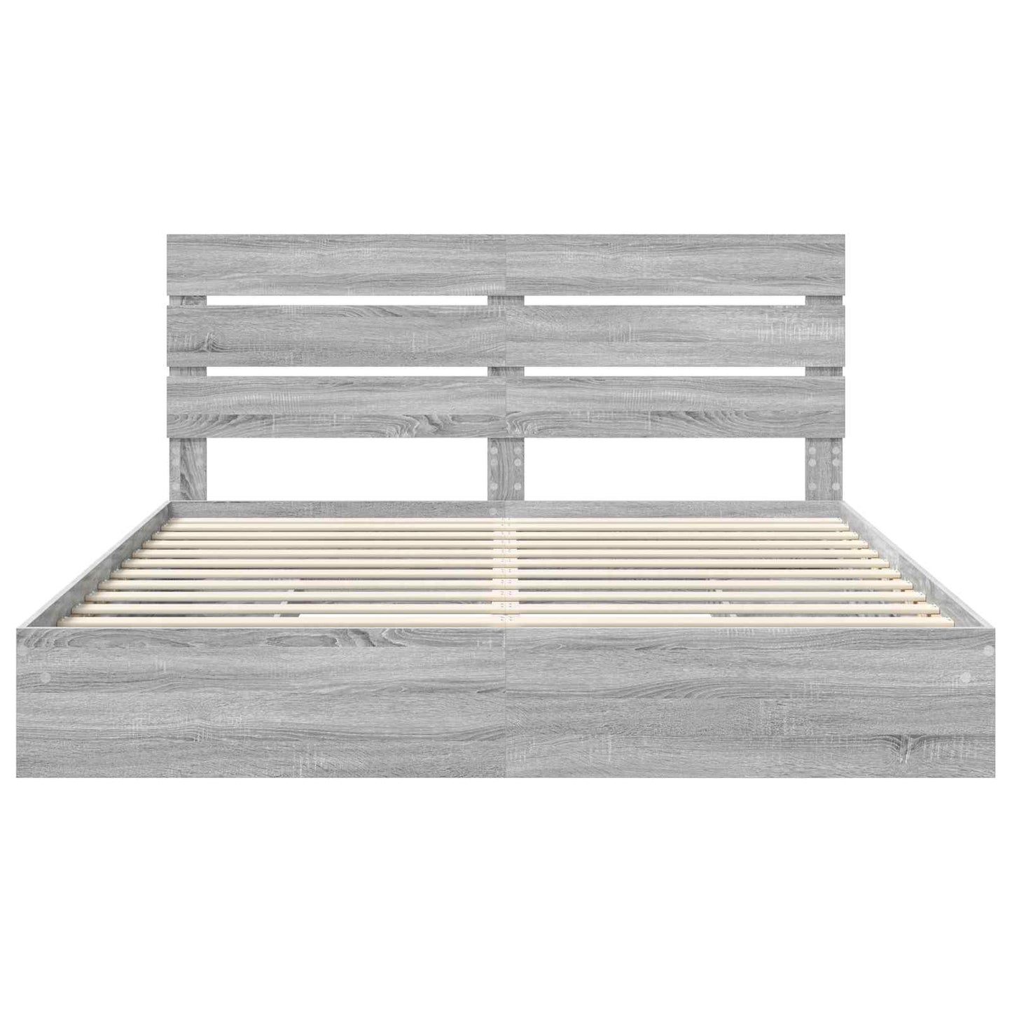 Opslag bed met lade Grijs Sonoma 180 x 200 cm Bewerkt hout is nu te koop bij PeponiXL, paradijselijk wonen!
