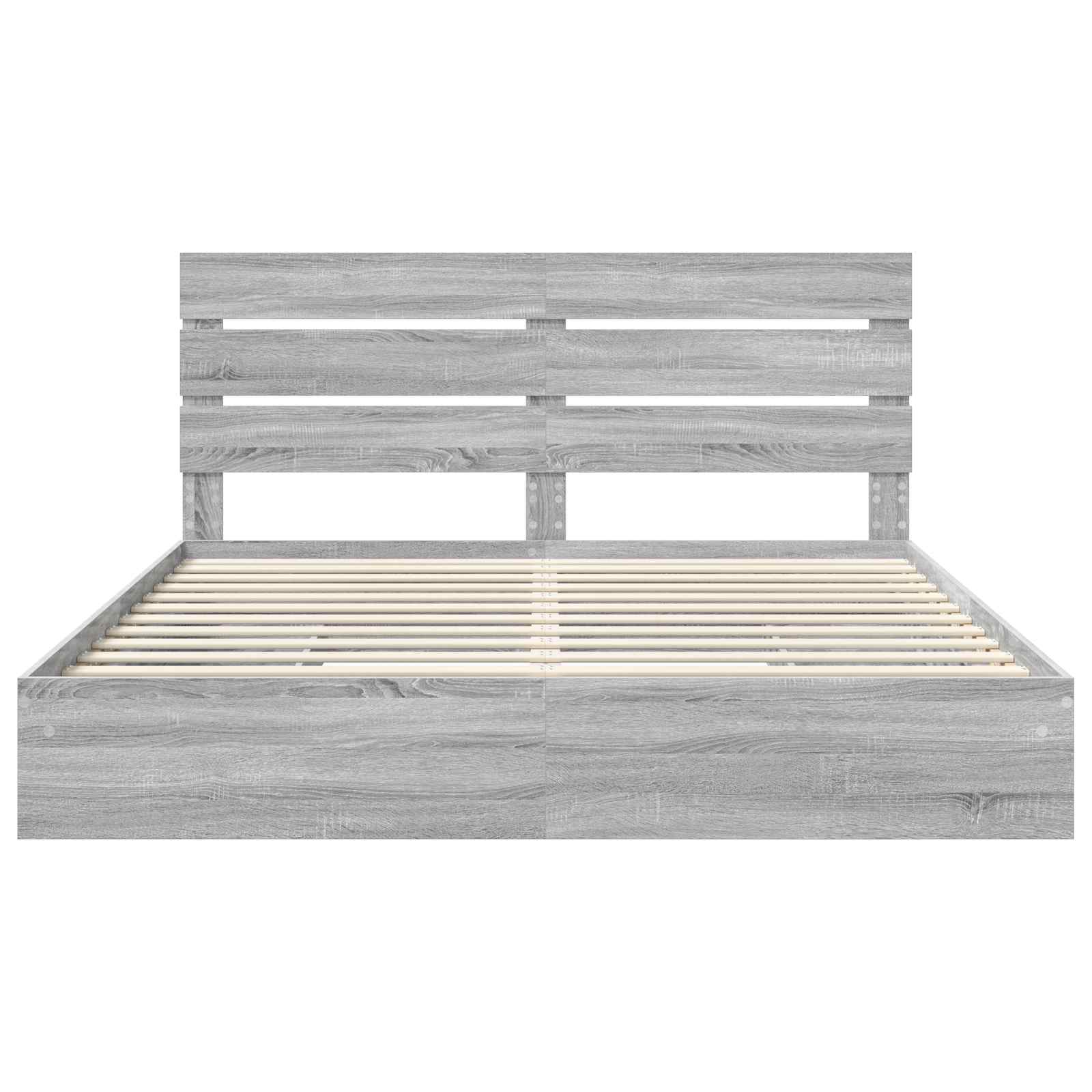 Opslag bed met lade Grijs Sonoma 180 x 200 cm Bewerkt hout is nu te koop bij PeponiXL, paradijselijk wonen!