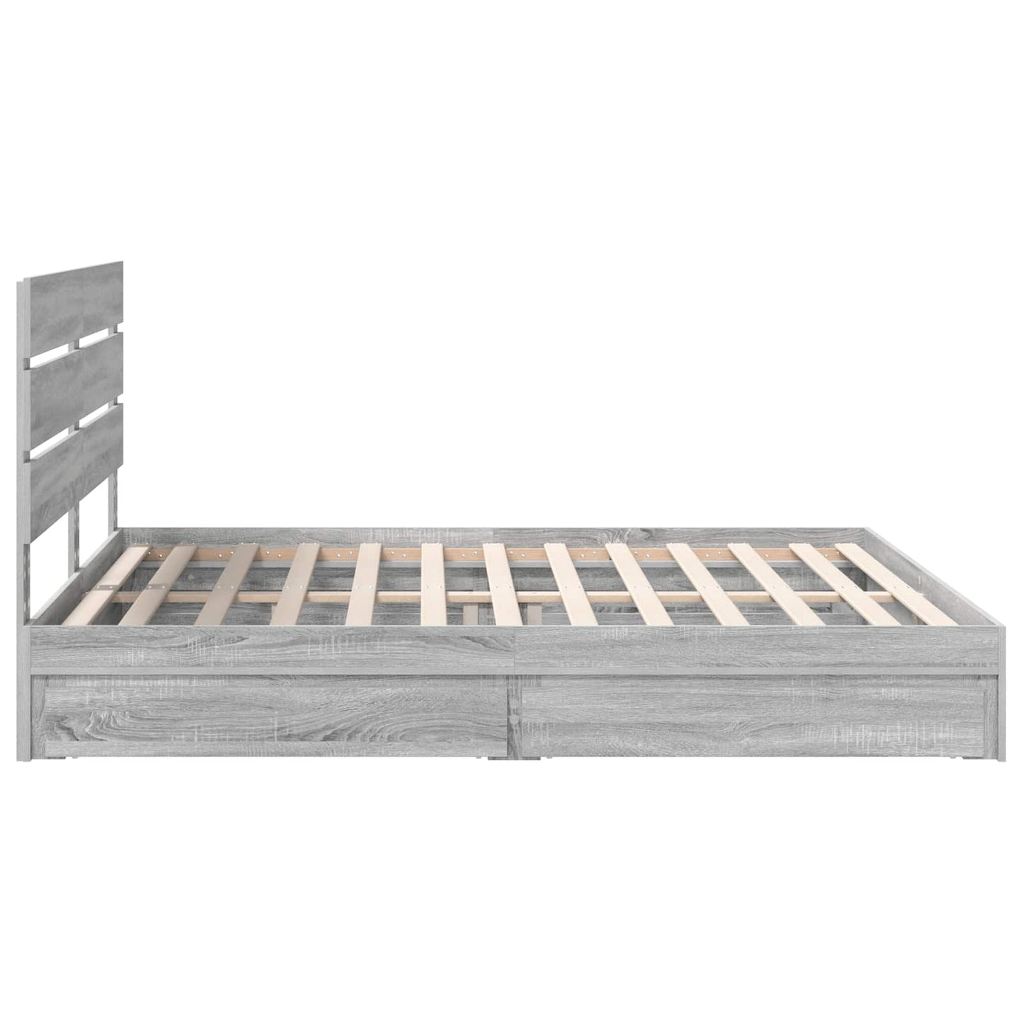 Opslag bed met lade Grijs Sonoma 180 x 200 cm Bewerkt hout is nu te koop bij PeponiXL, paradijselijk wonen!