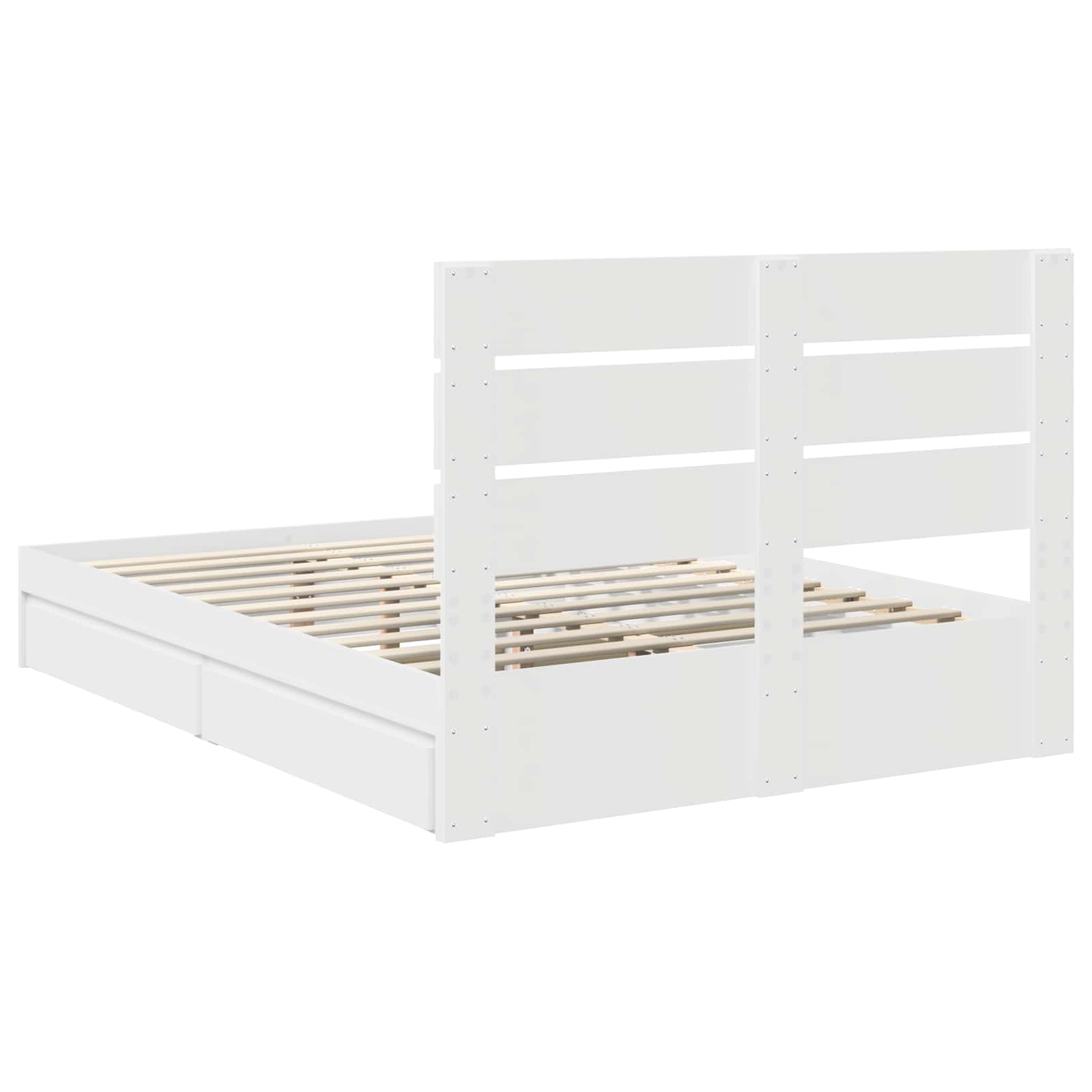 Opslag bed met hoofdeinde Wit 160 x 200 cm Bewerkt hout is nu te koop bij PeponiXL, paradijselijk wonen!
