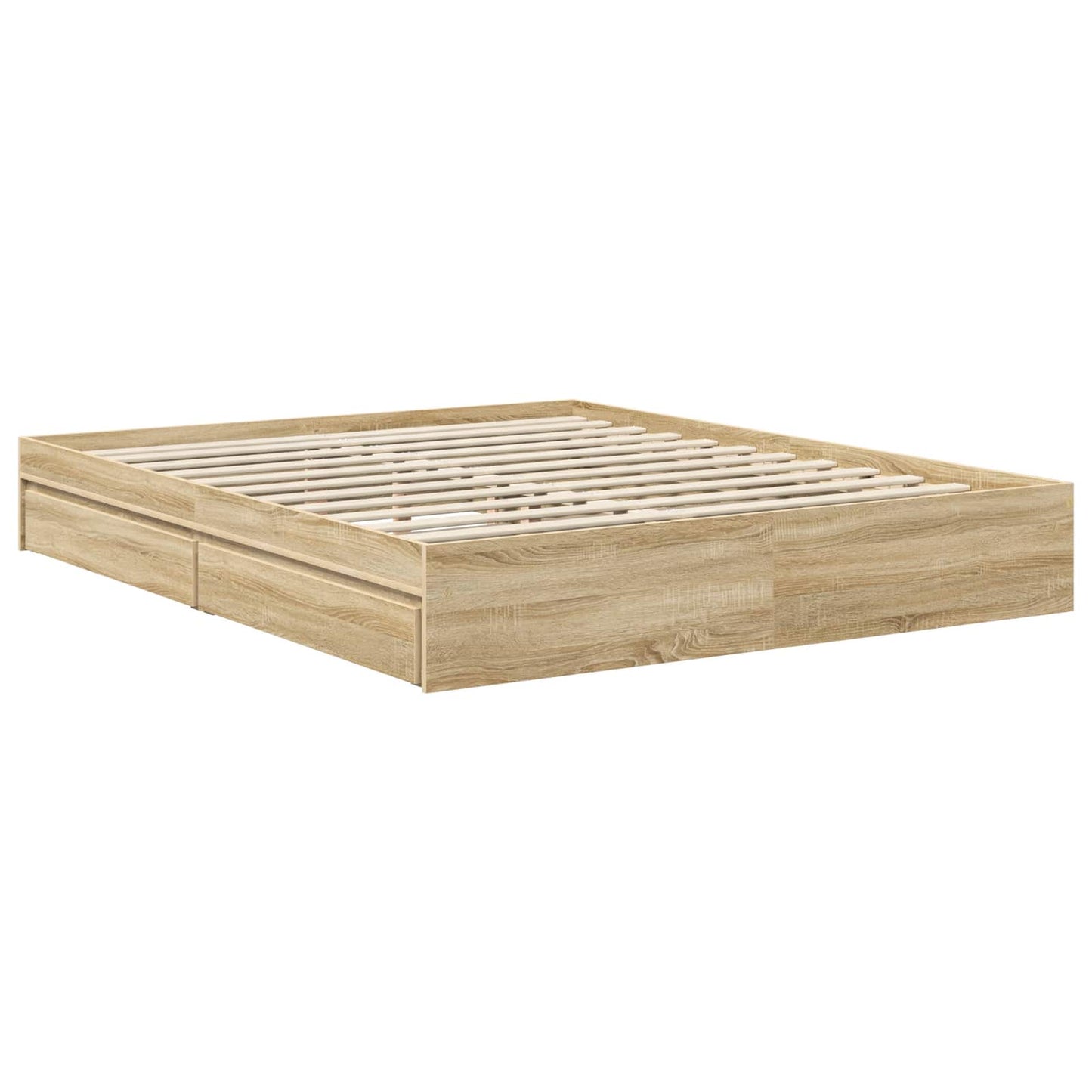 Opslag bed met lade Sonoma Eiken 160 x 200 cm Bewerkt hout is nu te koop bij PeponiXL, paradijselijk wonen!