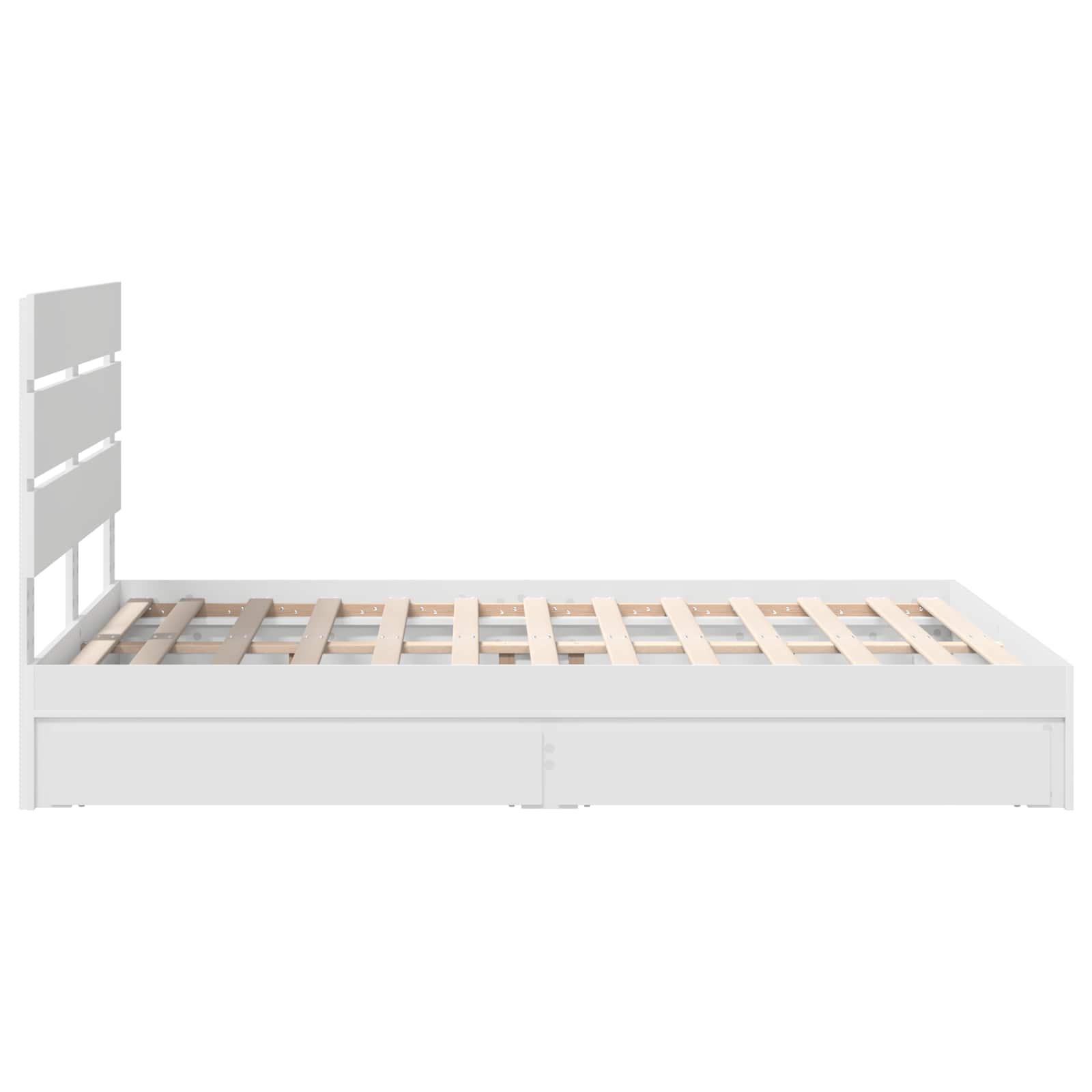 Opslag bed met hoofdeinde Wit 150 x 200 cm Bewerkt hout is nu te koop bij PeponiXL, paradijselijk wonen!