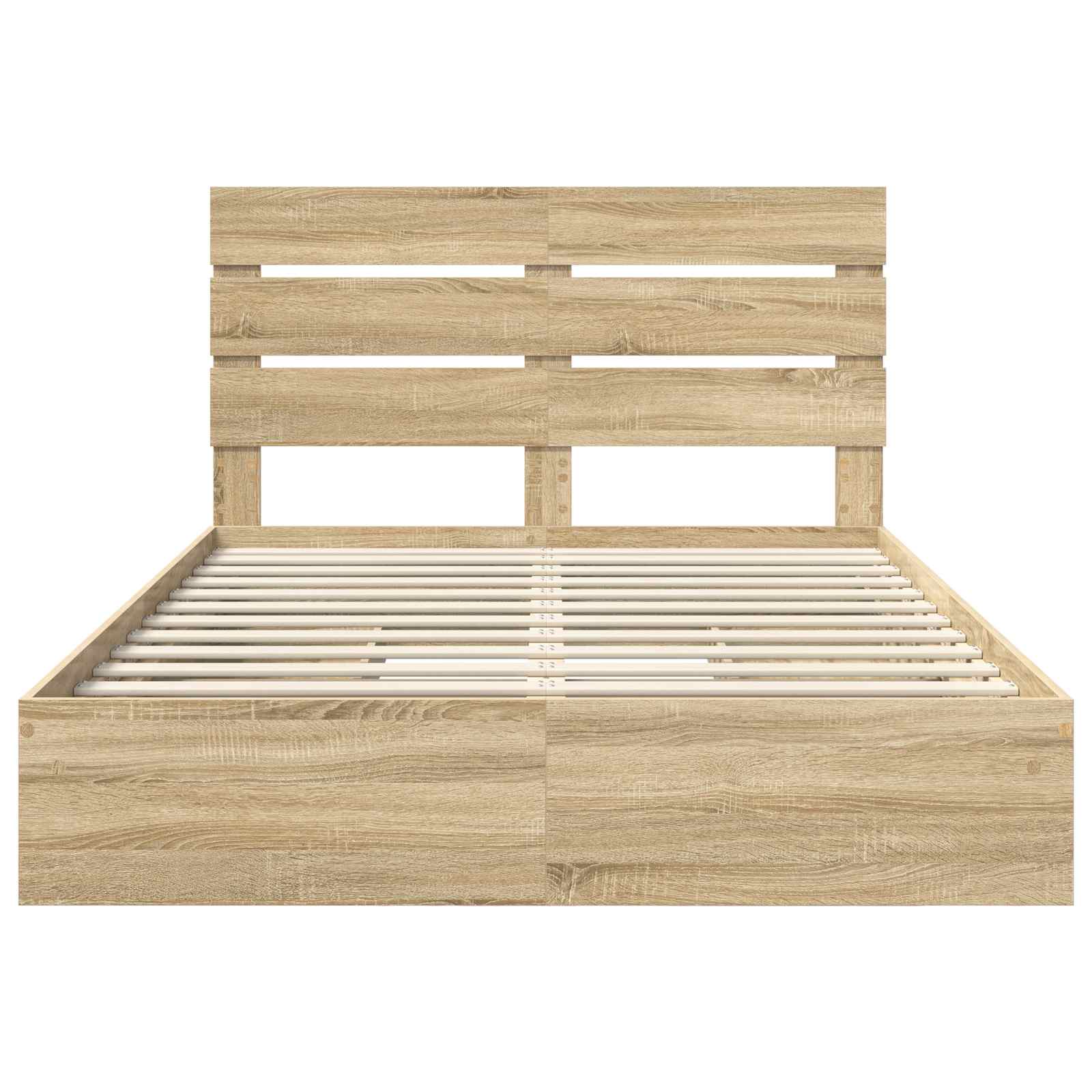 Opslag bed met lade Sonoma Eiken 150 x 200 cm Bewerkt hout is nu te koop bij PeponiXL, paradijselijk wonen!