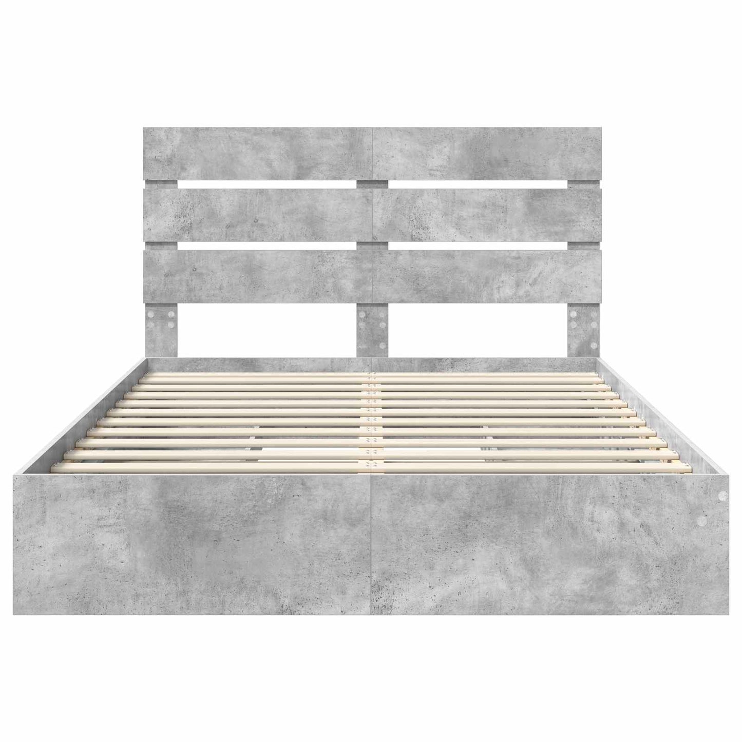 Opslag bed met hoofdeinde Beton Grijs 150 x 200 cm Bewerkt hout is nu te koop bij PeponiXL, paradijselijk wonen!
