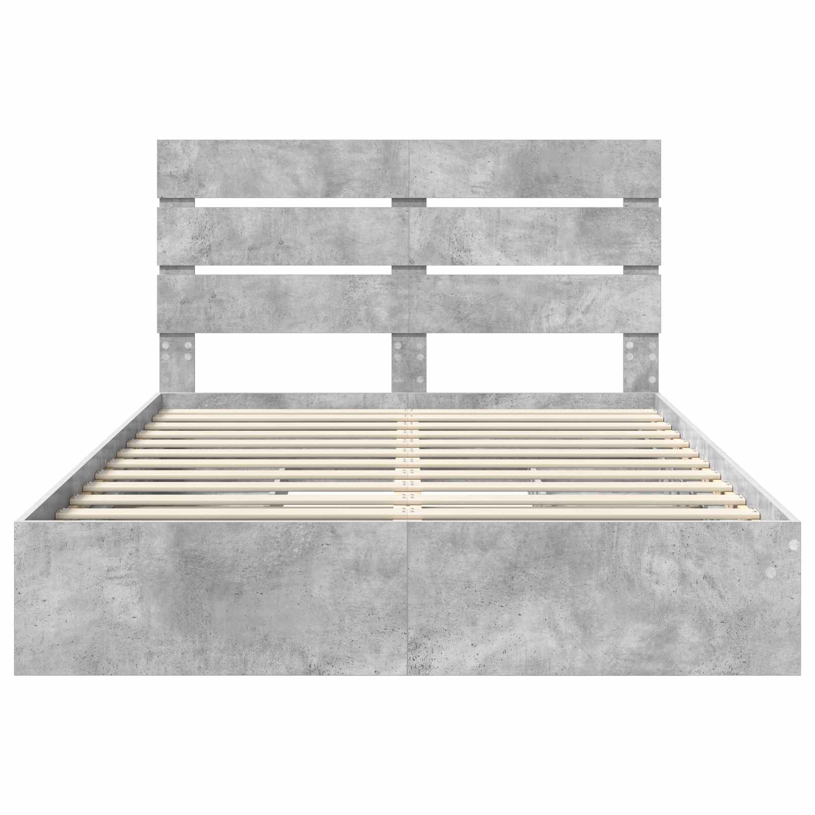 Opslag bed met hoofdeinde Beton Grijs 150 x 200 cm Bewerkt hout is nu te koop bij PeponiXL, paradijselijk wonen!
