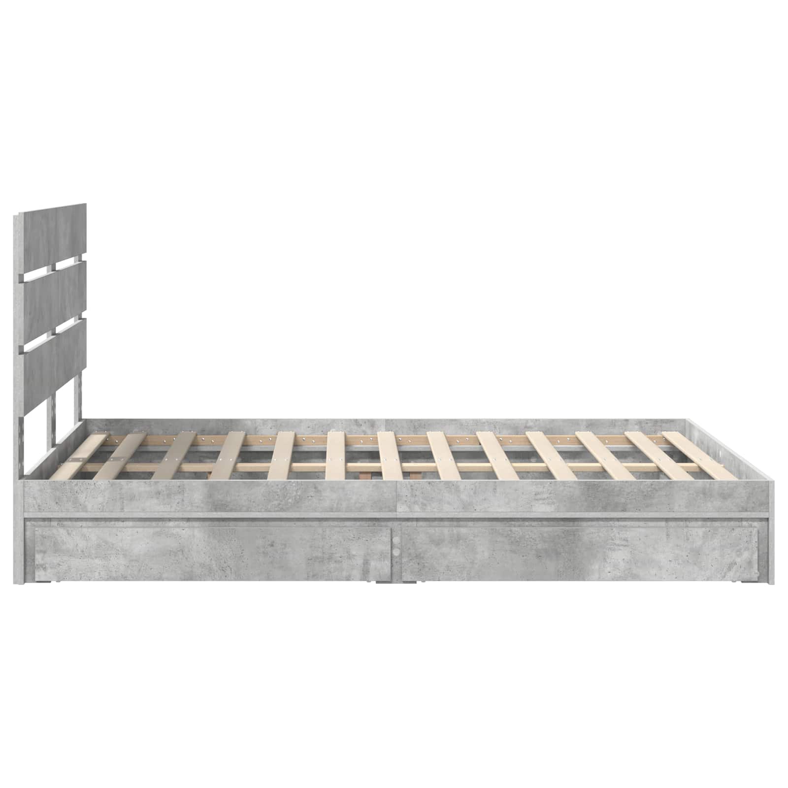 Opslag bed met hoofdeinde Beton Grijs 150 x 200 cm Bewerkt hout is nu te koop bij PeponiXL, paradijselijk wonen!