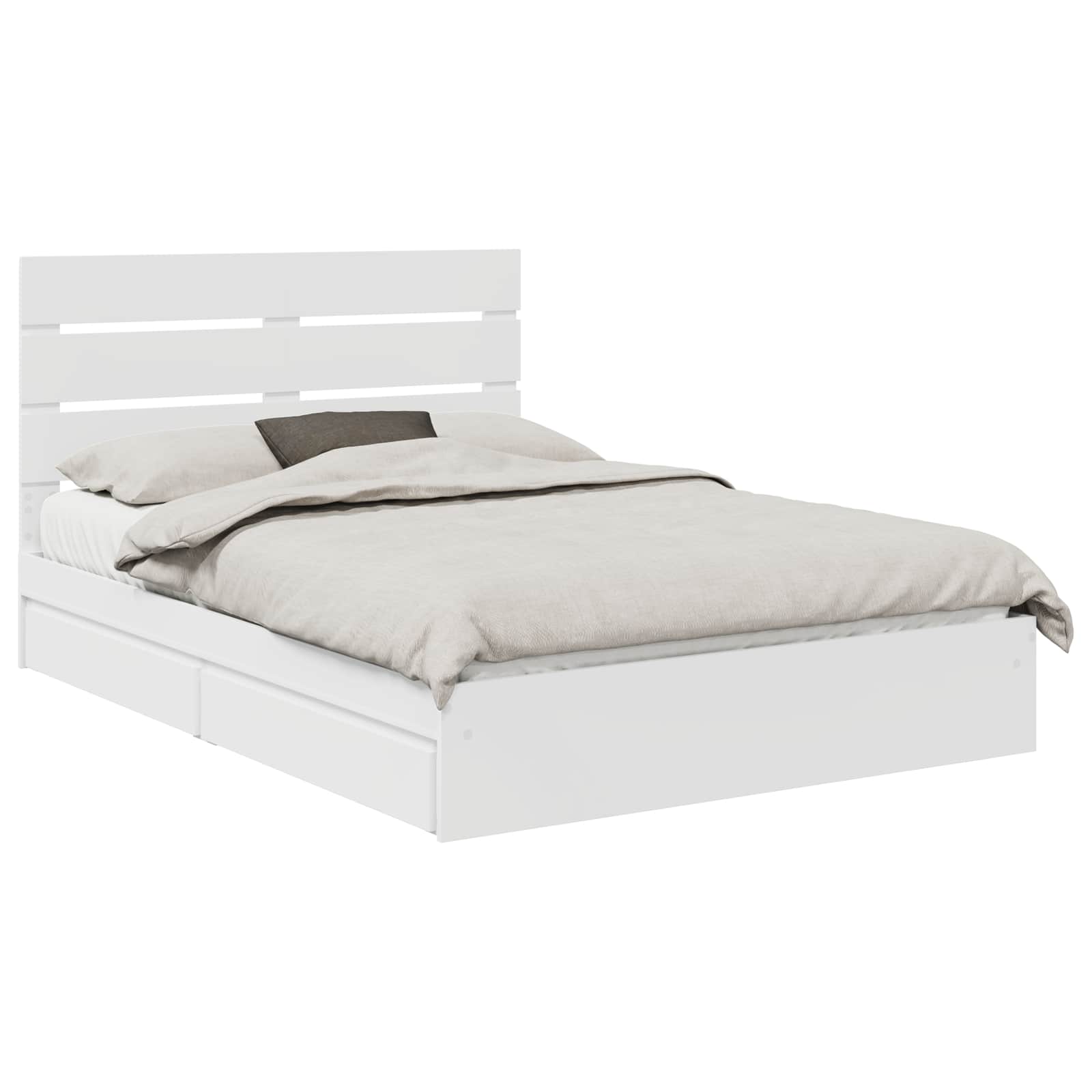 Opslag bed met hoofdeinde Wit 140 x 200 cm Bewerkt hout is nu te koop bij PeponiXL, paradijselijk wonen!