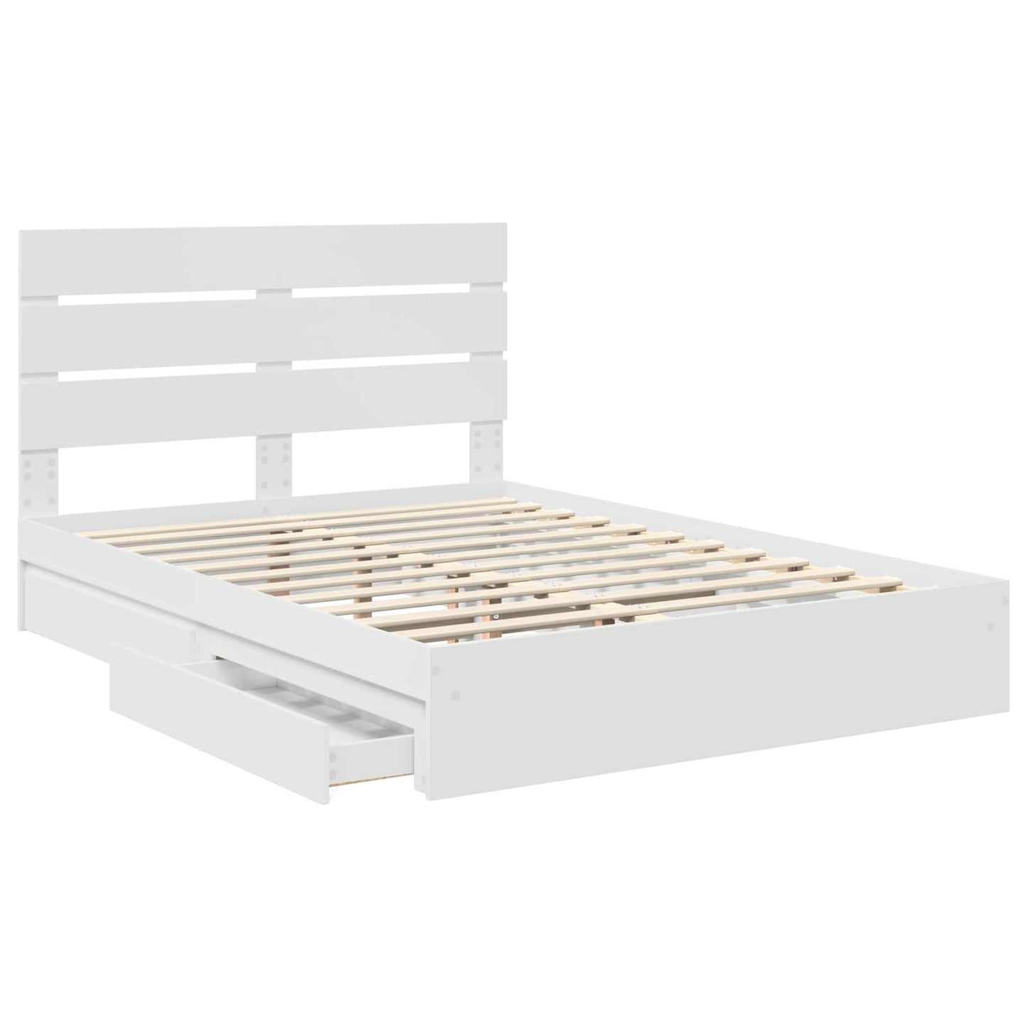 Opslag bed met hoofdeinde Wit 140 x 200 cm Bewerkt hout is nu te koop bij PeponiXL, paradijselijk wonen!