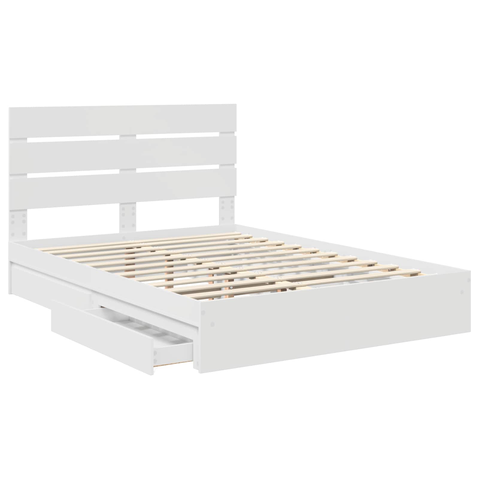 Opslag bed met hoofdeinde Wit 140 x 200 cm Bewerkt hout is nu te koop bij PeponiXL, paradijselijk wonen!