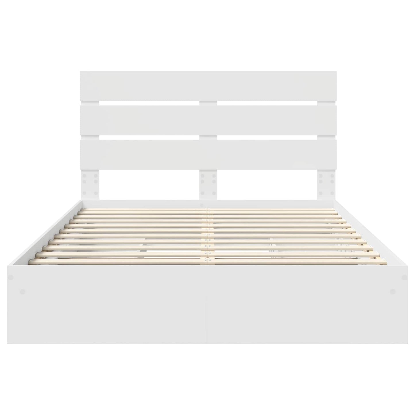 Opslag bed met hoofdeinde Wit 140 x 200 cm Bewerkt hout is nu te koop bij PeponiXL, paradijselijk wonen!