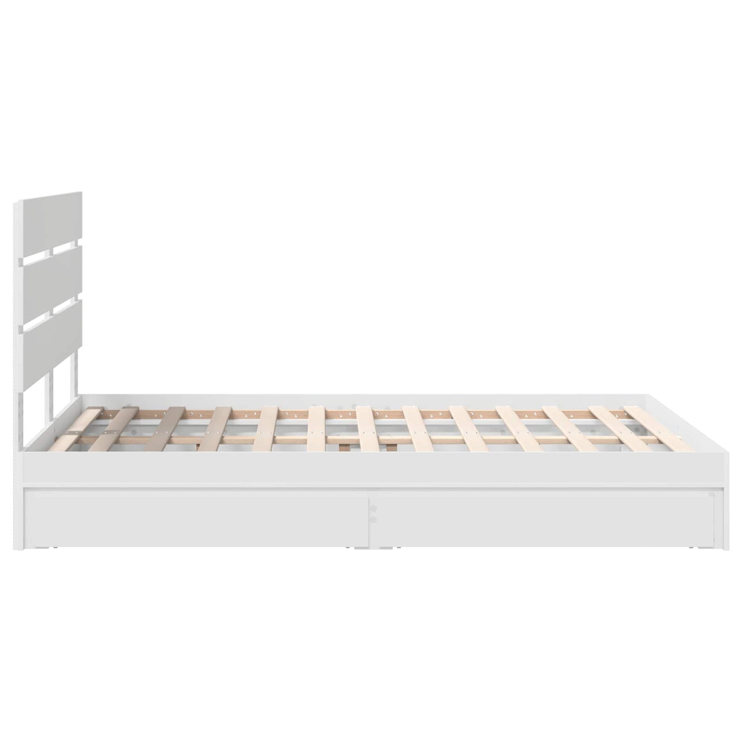 Opslag bed met hoofdeinde Wit 140 x 200 cm Bewerkt hout is nu te koop bij PeponiXL, paradijselijk wonen!
