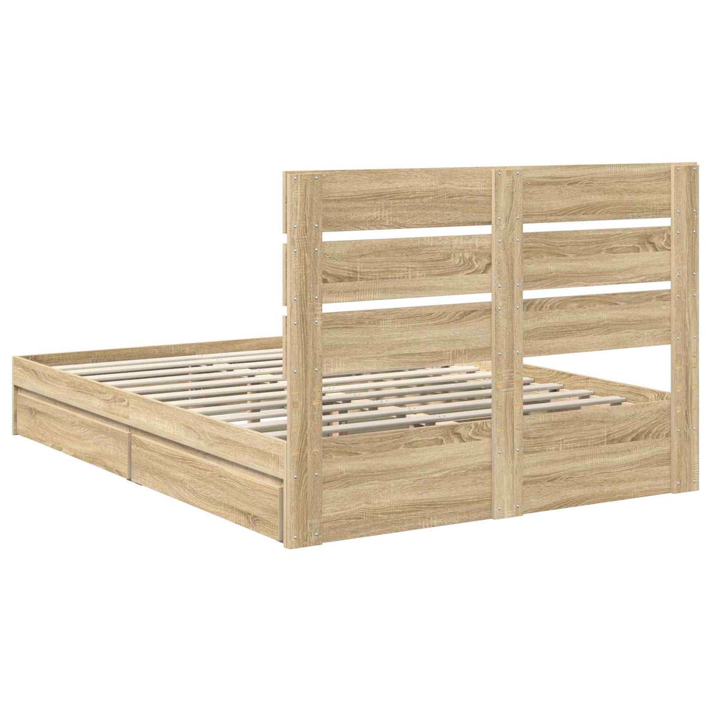 Opslag bed met lade Sonoma Eiken 140 x 200 cm Bewerkt hout is nu te koop bij PeponiXL, paradijselijk wonen!