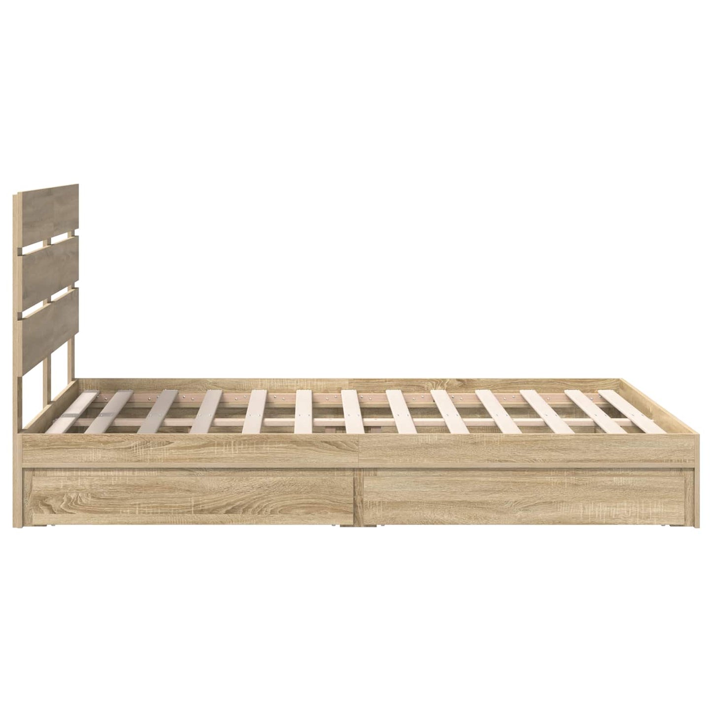 Opslag bed met lade Sonoma Eiken 140 x 200 cm Bewerkt hout is nu te koop bij PeponiXL, paradijselijk wonen!