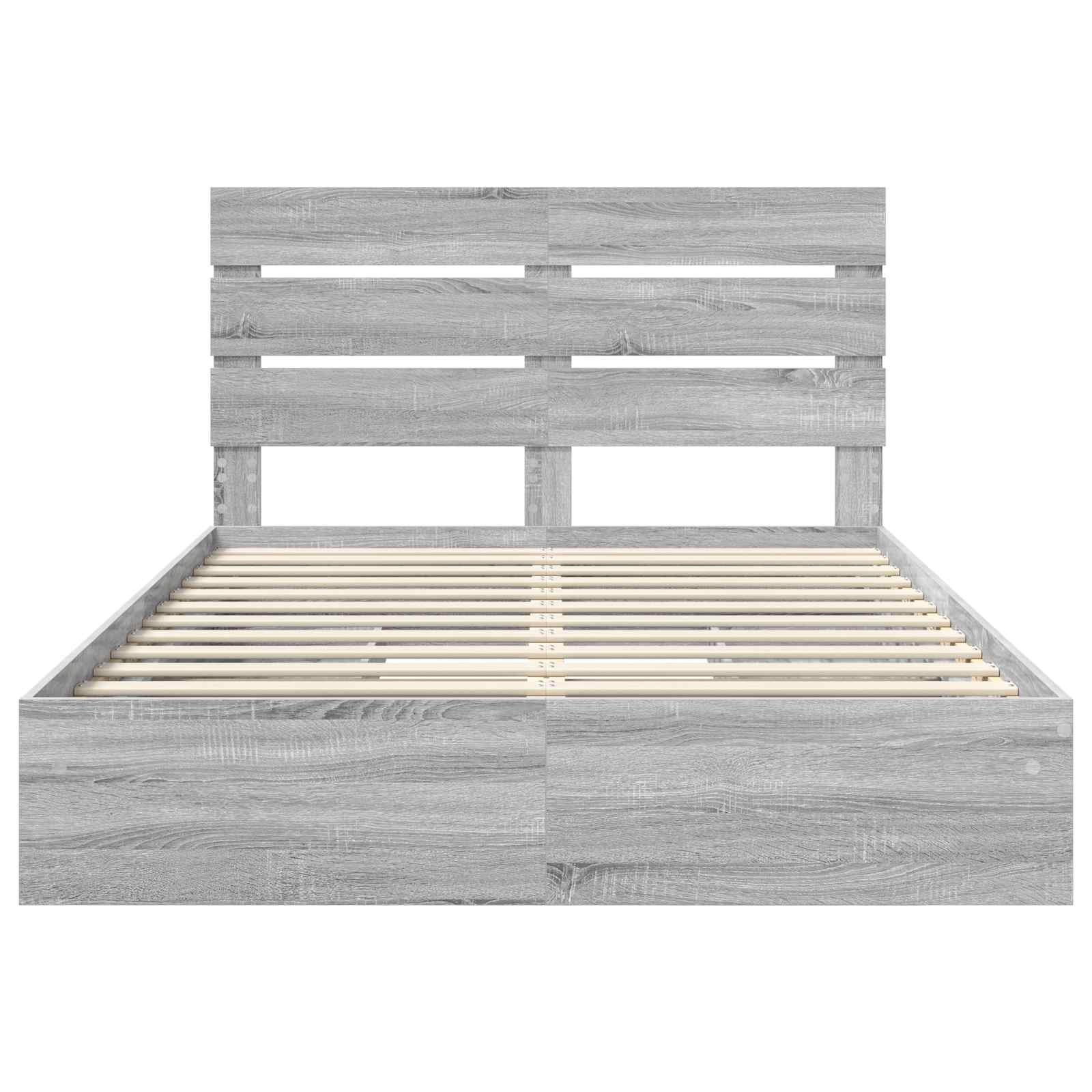 Opslag bed met lade Grijs Sonoma 140 x 200 cm Bewerkt hout is nu te koop bij PeponiXL, paradijselijk wonen!