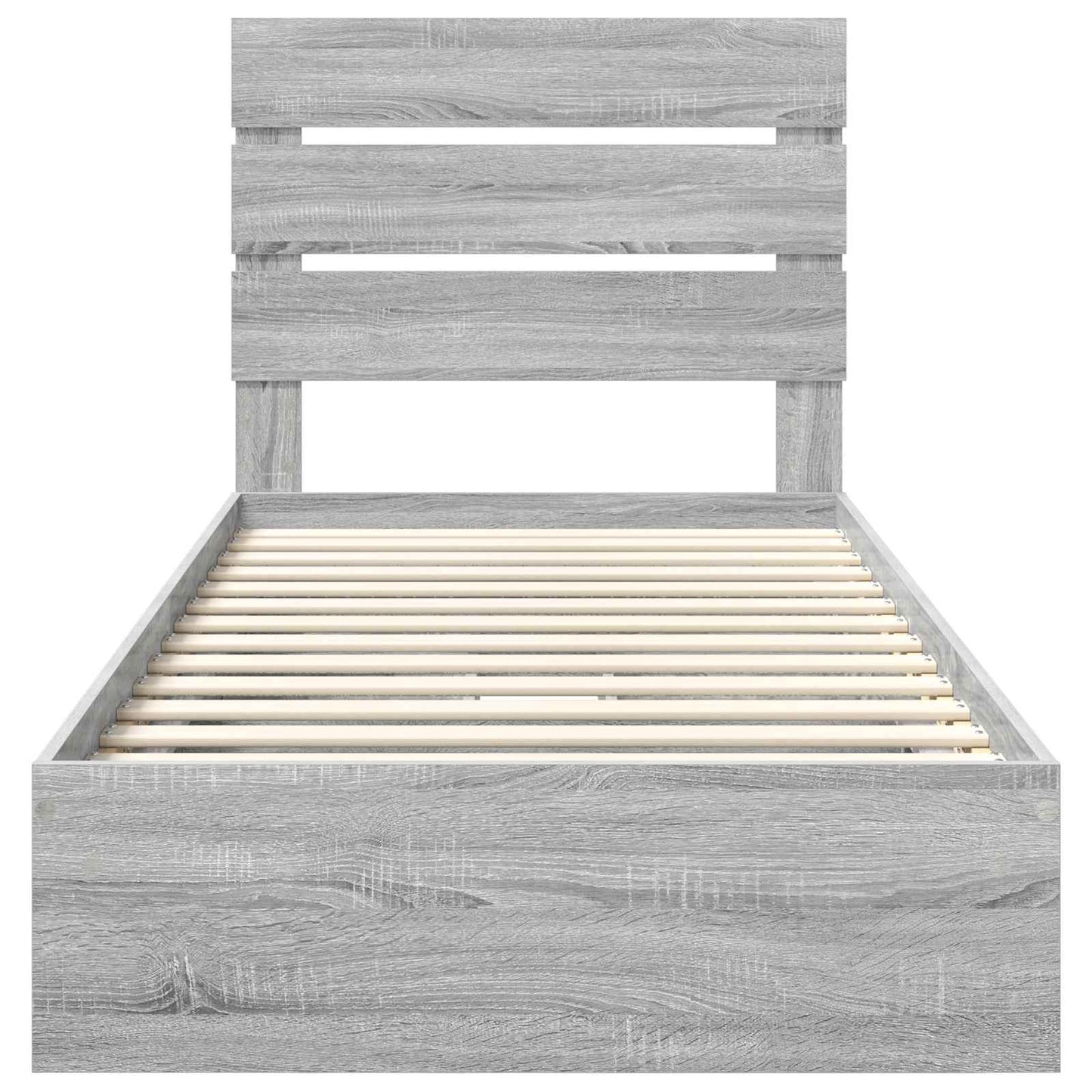Opslag bed met lade Grijs Sonoma 100 x 200 cm Bewerkt hout is nu te koop bij PeponiXL, paradijselijk wonen!