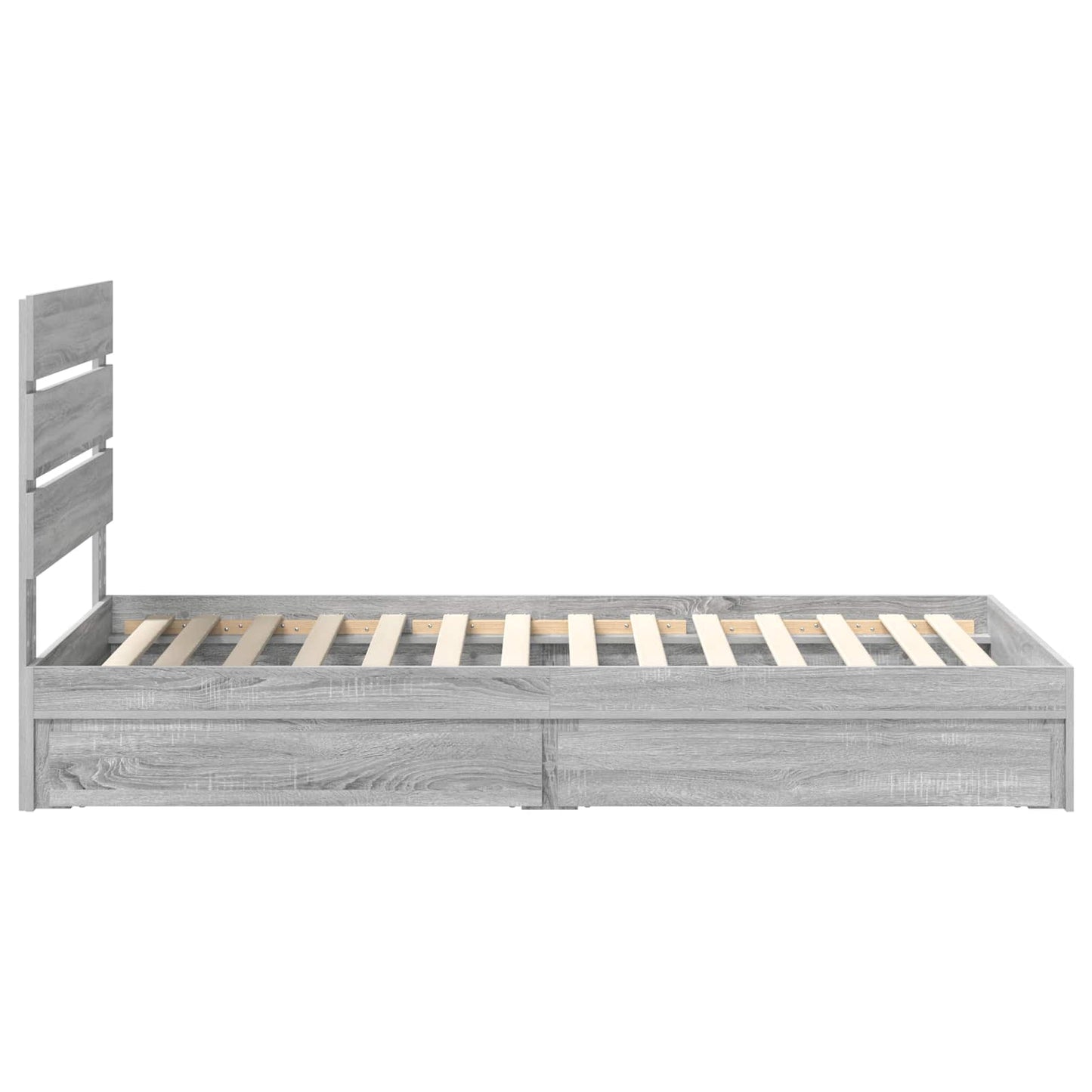 Opslag bed met lade Grijs Sonoma 100 x 200 cm Bewerkt hout is nu te koop bij PeponiXL, paradijselijk wonen!