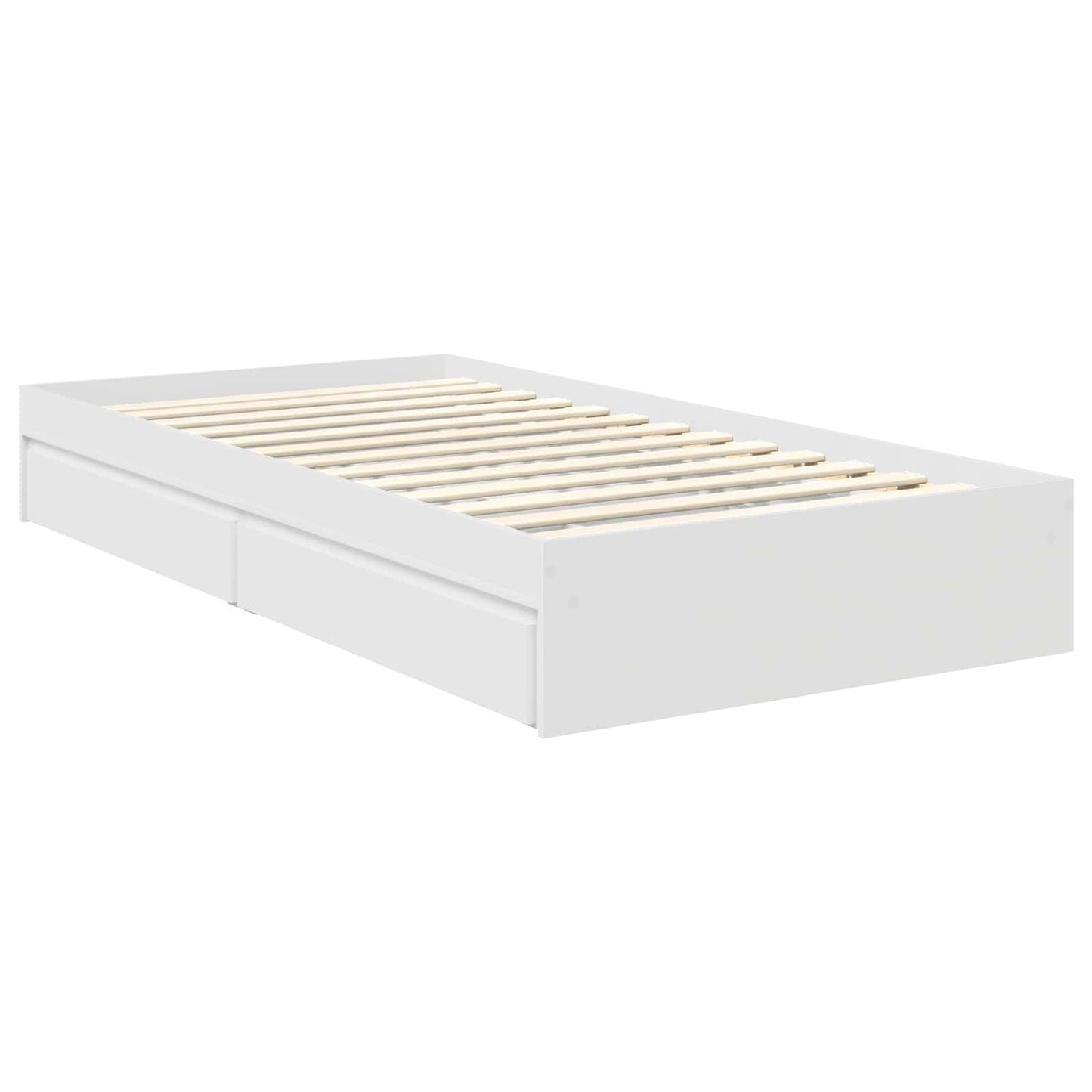 Opslag bed met hoofdeinde met lade Wit 90 x 200 cm Bewerkt hout is nu te koop bij PeponiXL, paradijselijk wonen!