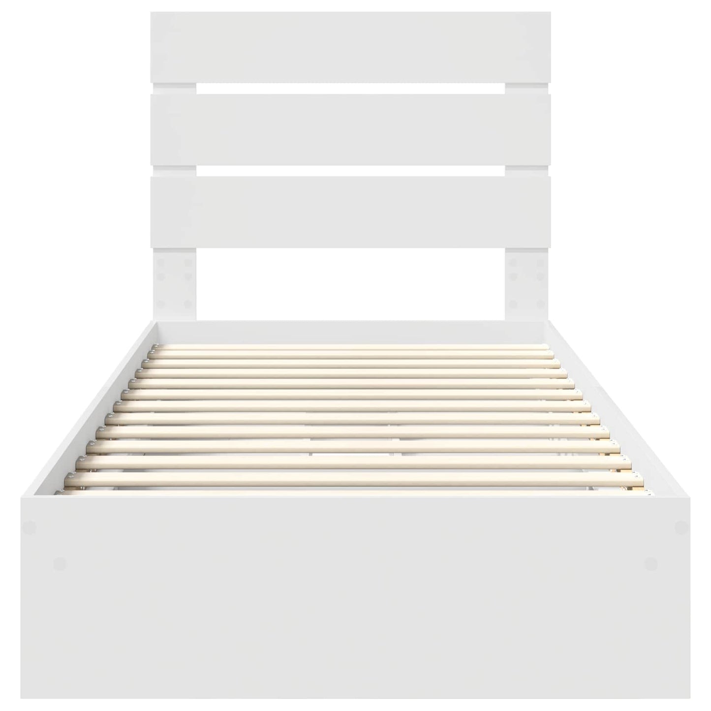 Opslag bed met hoofdeinde met lade Wit 90 x 200 cm Bewerkt hout is nu te koop bij PeponiXL, paradijselijk wonen!