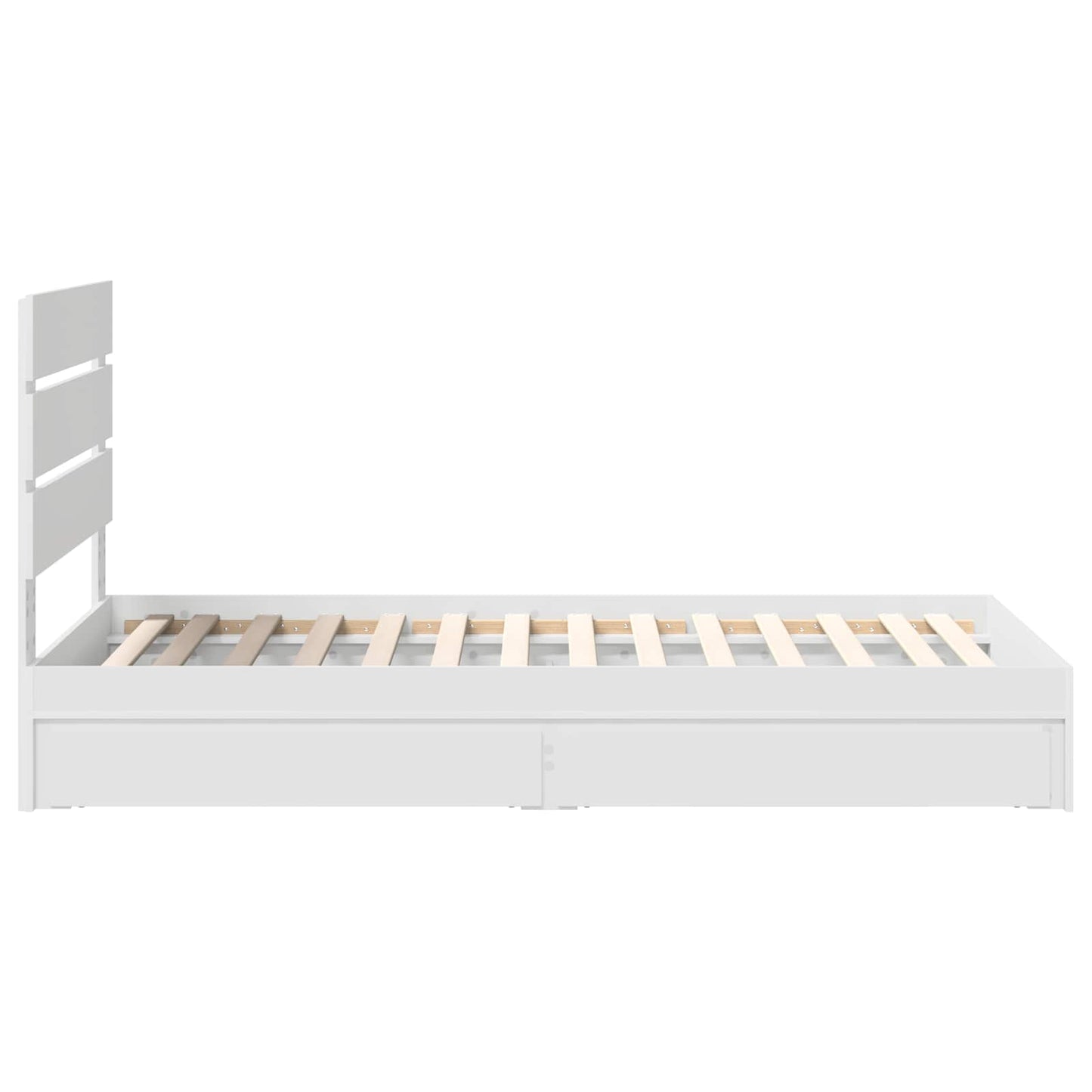 Opslag bed met hoofdeinde met lade Wit 90 x 200 cm Bewerkt hout is nu te koop bij PeponiXL, paradijselijk wonen!