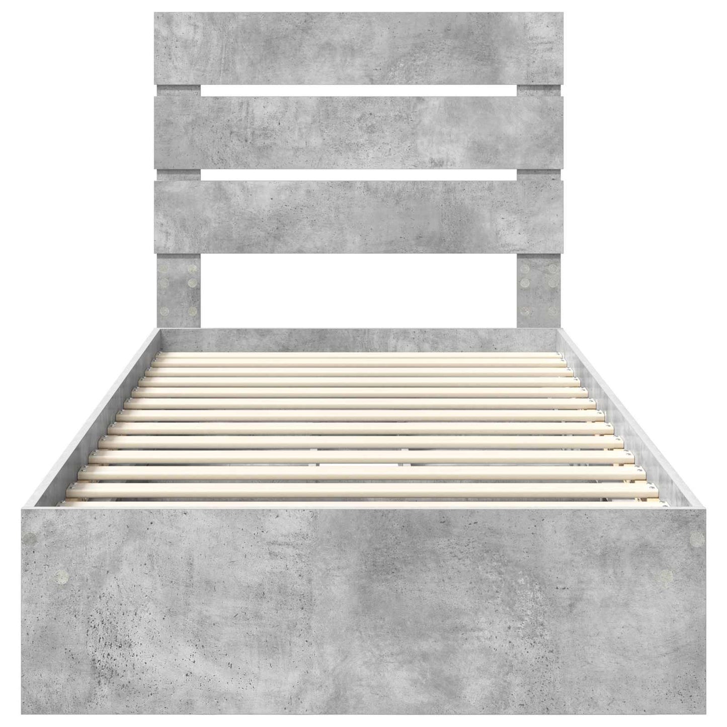 Opslag bed met hoofdeinde Beton Grijs 70 x 190 cm Bewerkt hout is nu te koop bij PeponiXL, paradijselijk wonen!