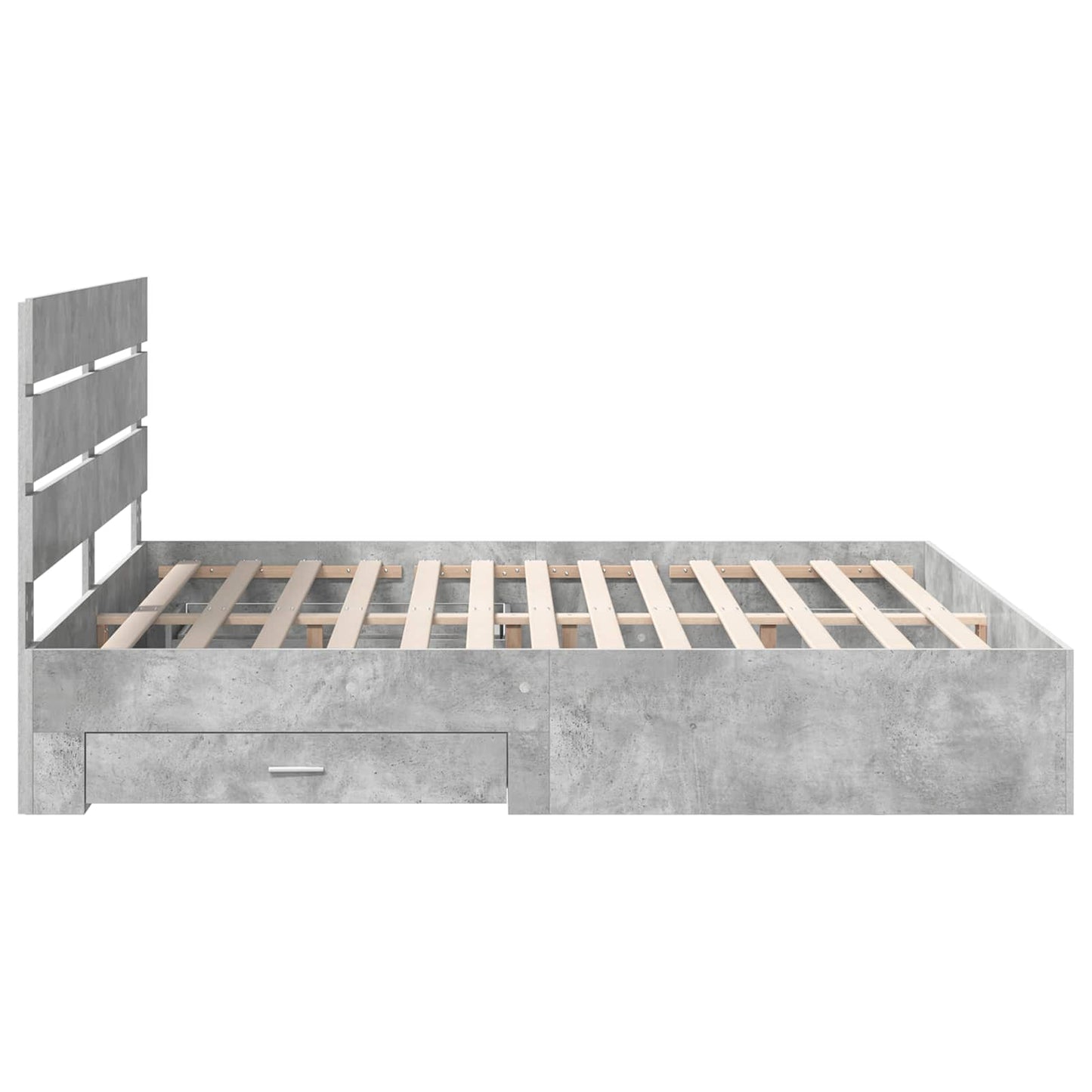 Bedframe met lade Beton Grijs 200 x 200 cm Bewerkt hout is nu te koop bij PeponiXL, paradijselijk wonen!