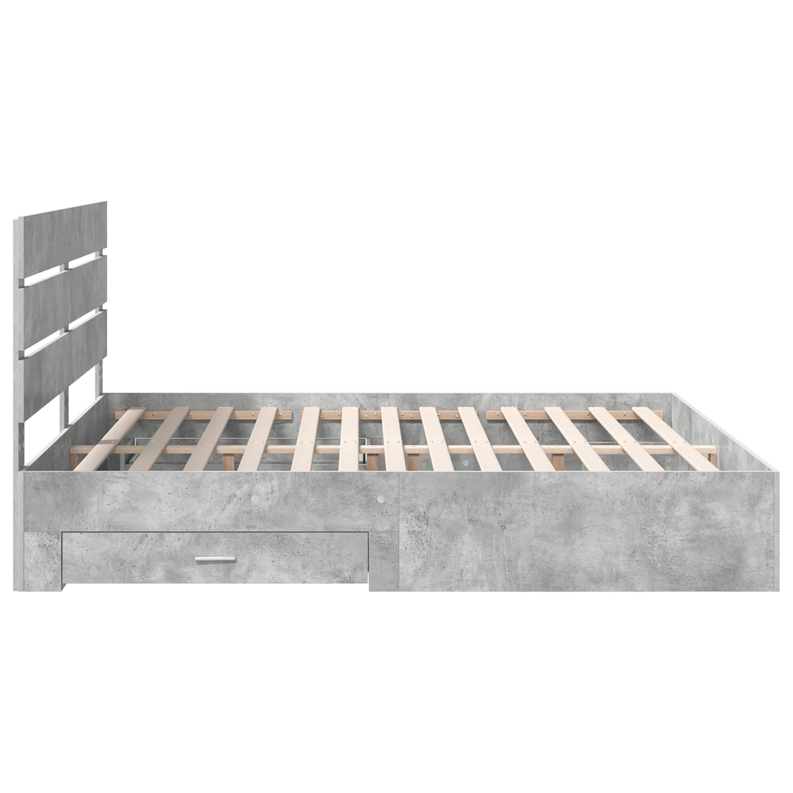 Bedframe met lade Beton Grijs 200 x 200 cm Bewerkt hout is nu te koop bij PeponiXL, paradijselijk wonen!