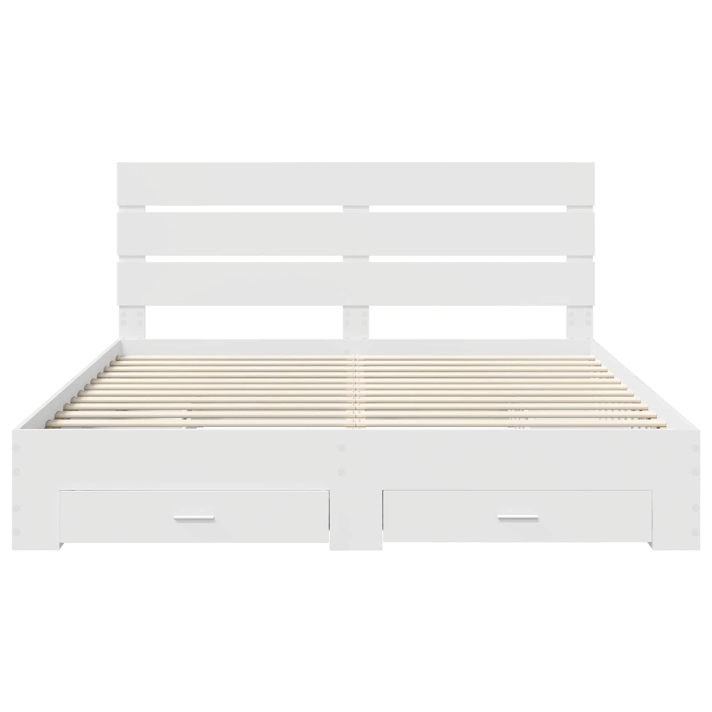 Bedframe met lade met hoofdeinde Wit 180 x 200 cm Bewerkt hout is nu te koop bij PeponiXL, paradijselijk wonen!