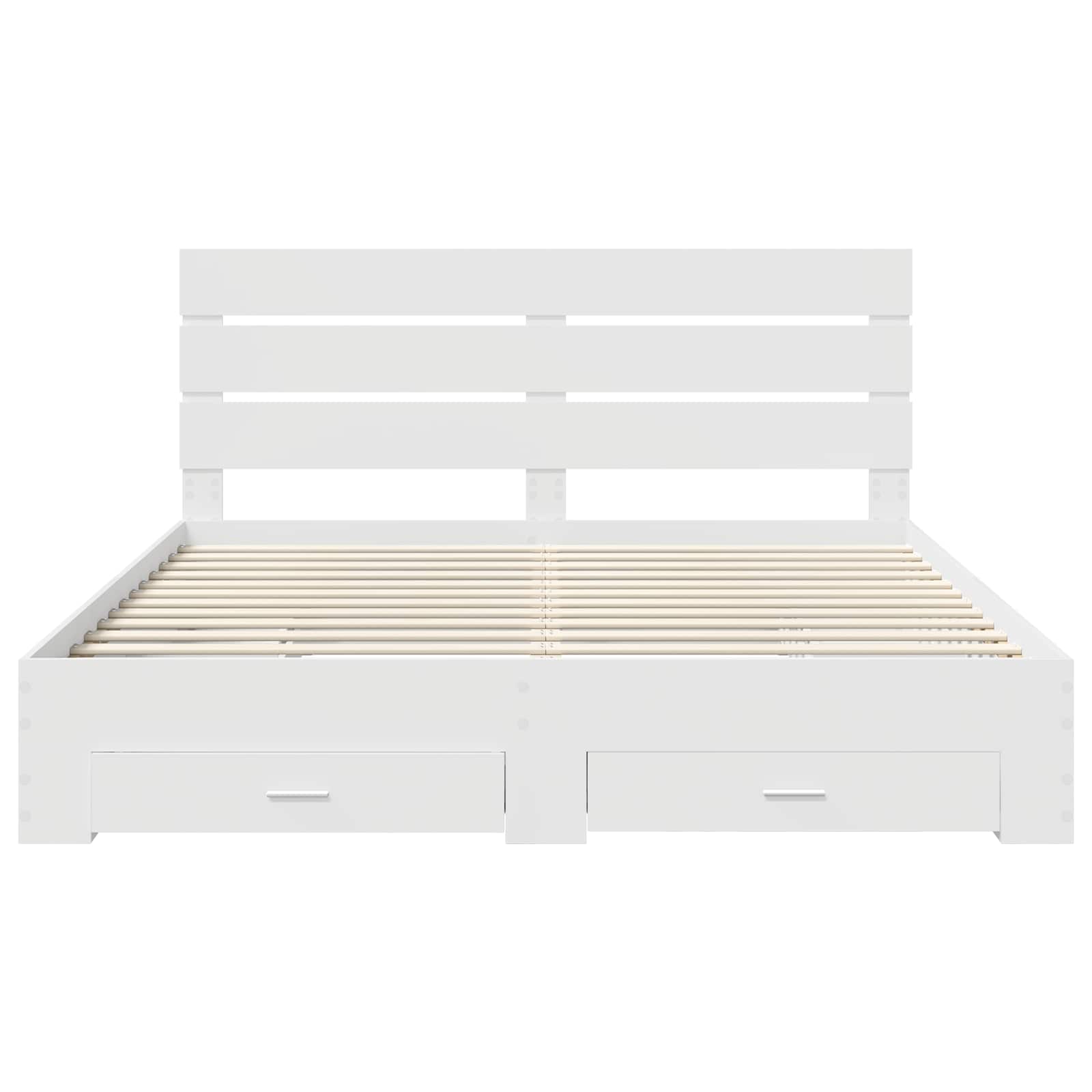 Bedframe met lade met hoofdeinde Wit 180 x 200 cm Bewerkt hout is nu te koop bij PeponiXL, paradijselijk wonen!