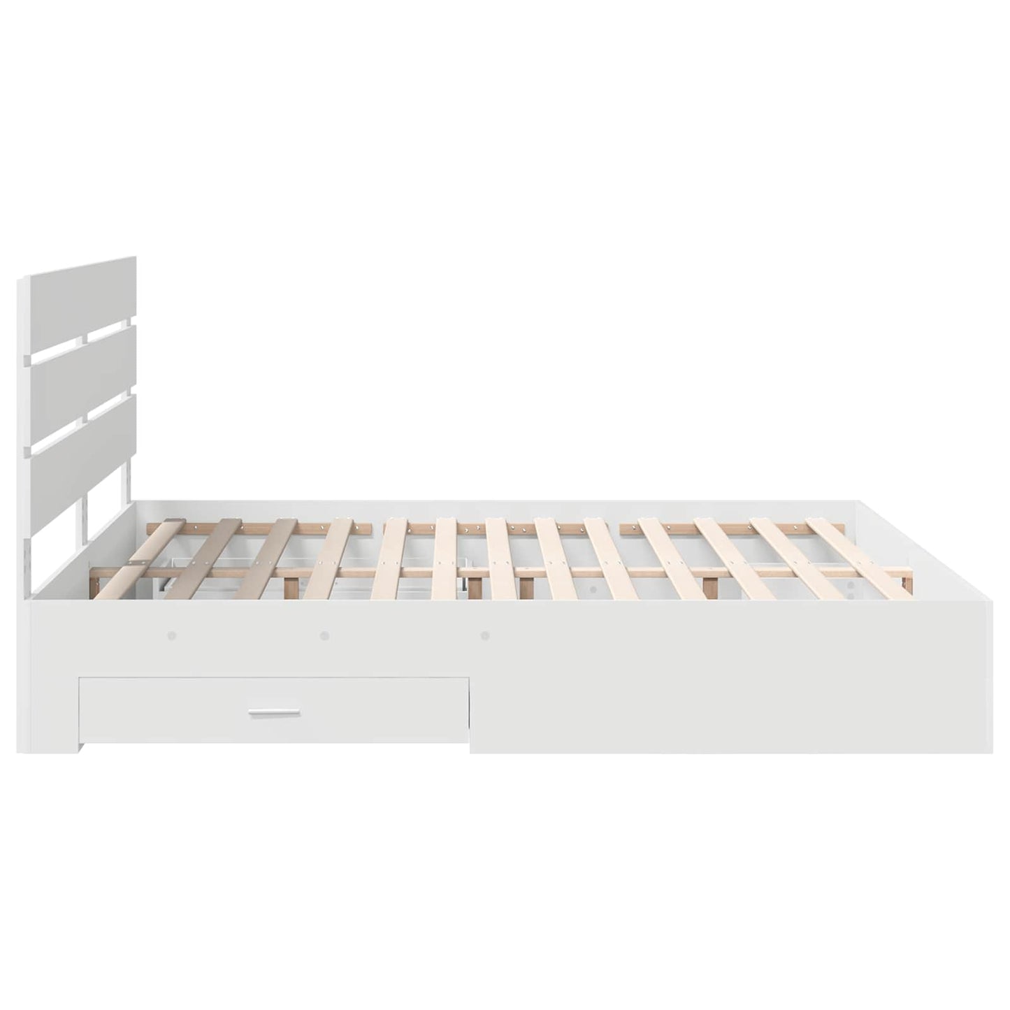 Bedframe met lade met hoofdeinde Wit 180 x 200 cm Bewerkt hout is nu te koop bij PeponiXL, paradijselijk wonen!
