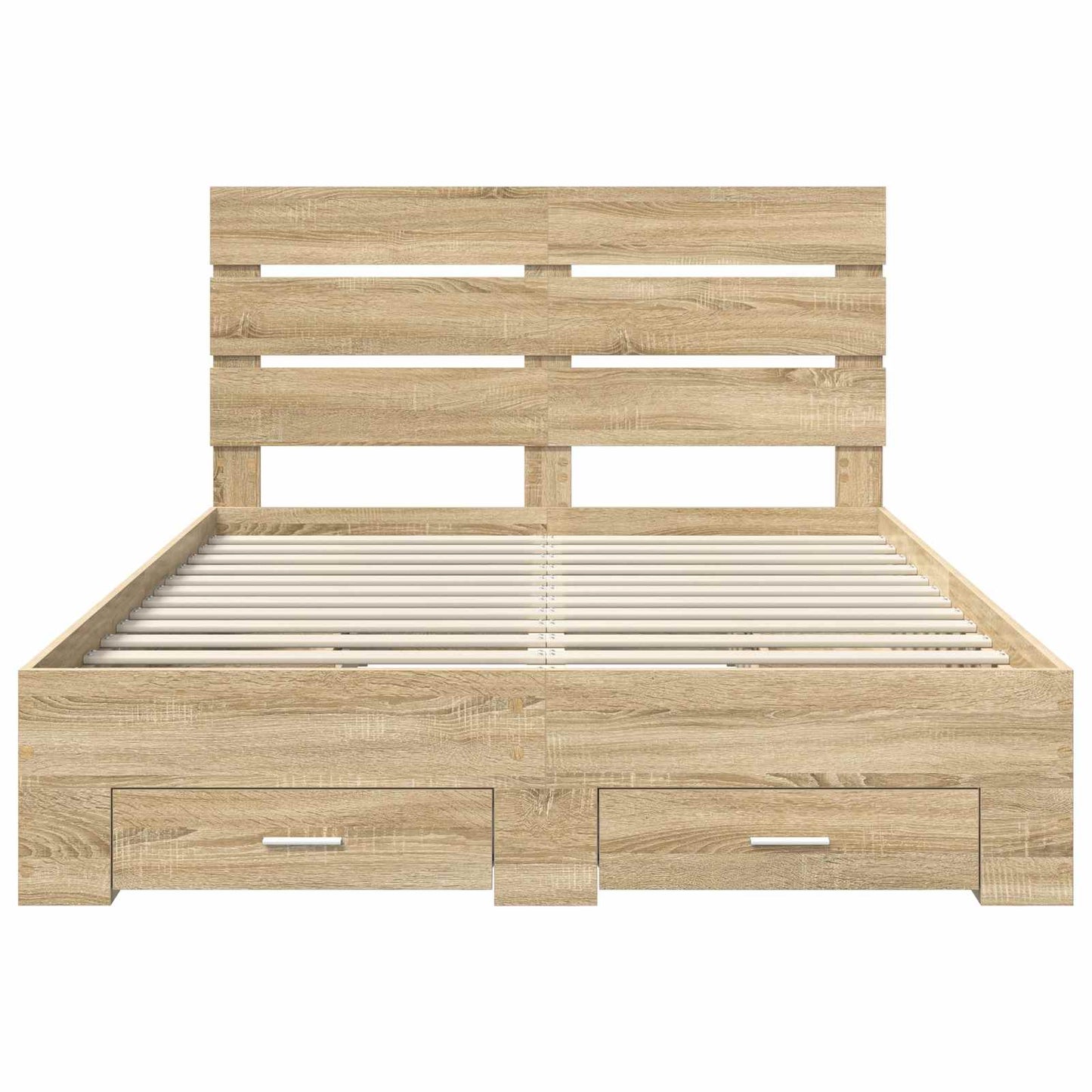 Bedframe met lade Sonoma Eiken 150 x 200 cm Bewerkt hout is nu te koop bij PeponiXL, paradijselijk wonen!