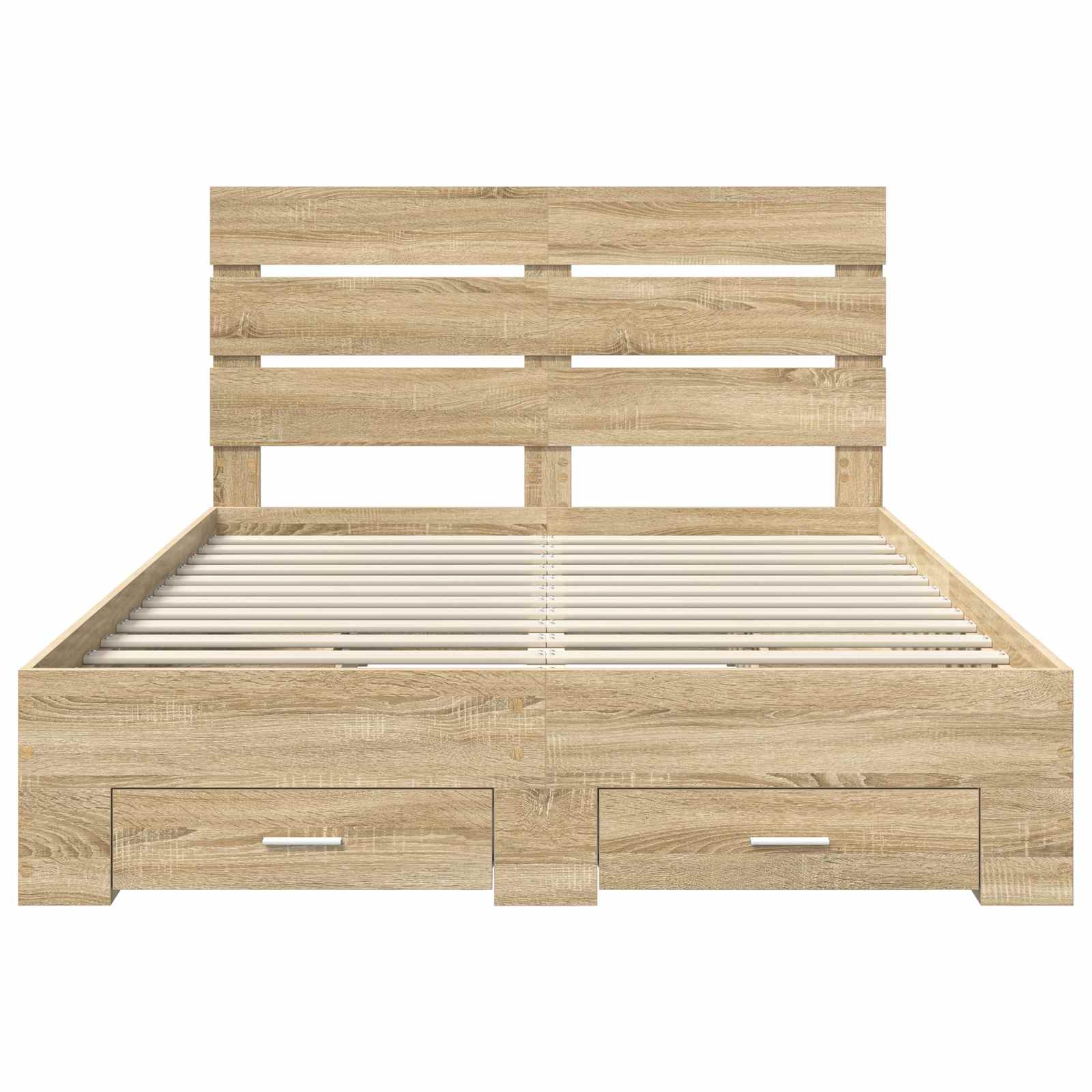 Bedframe met lade Sonoma Eiken 150 x 200 cm Bewerkt hout is nu te koop bij PeponiXL, paradijselijk wonen!