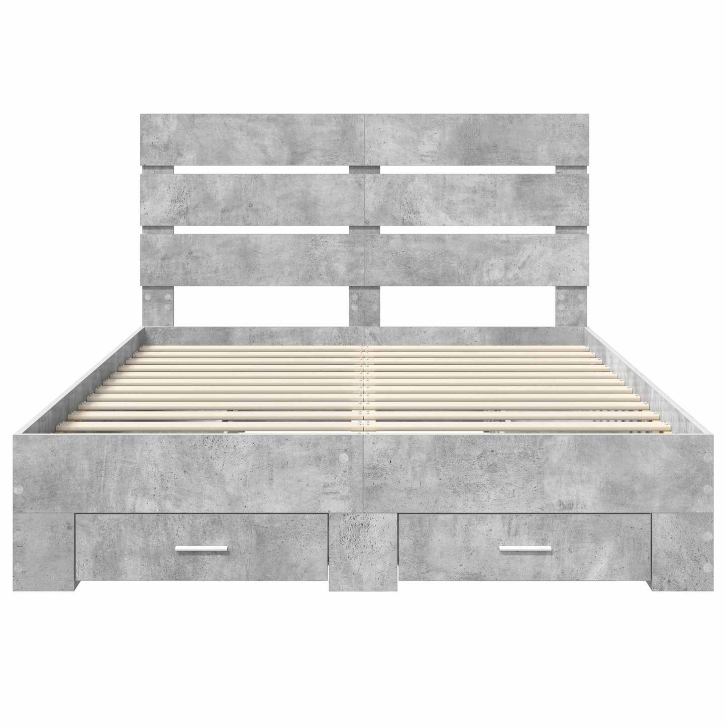 Bedframe met lade Beton Grijs 150 x 200 cm Bewerkt hout is nu te koop bij PeponiXL, paradijselijk wonen!