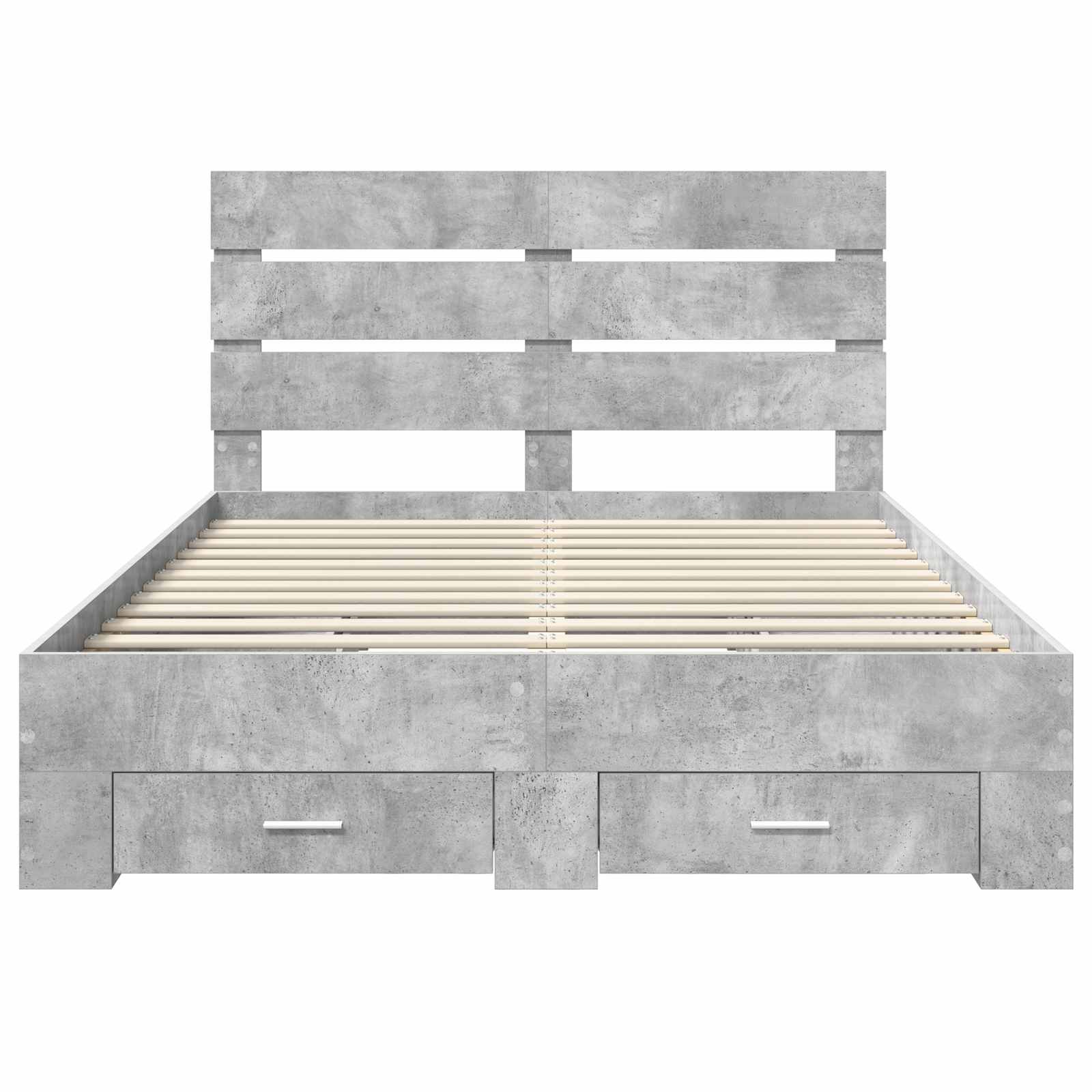 Bedframe met lade Beton Grijs 150 x 200 cm Bewerkt hout is nu te koop bij PeponiXL, paradijselijk wonen!