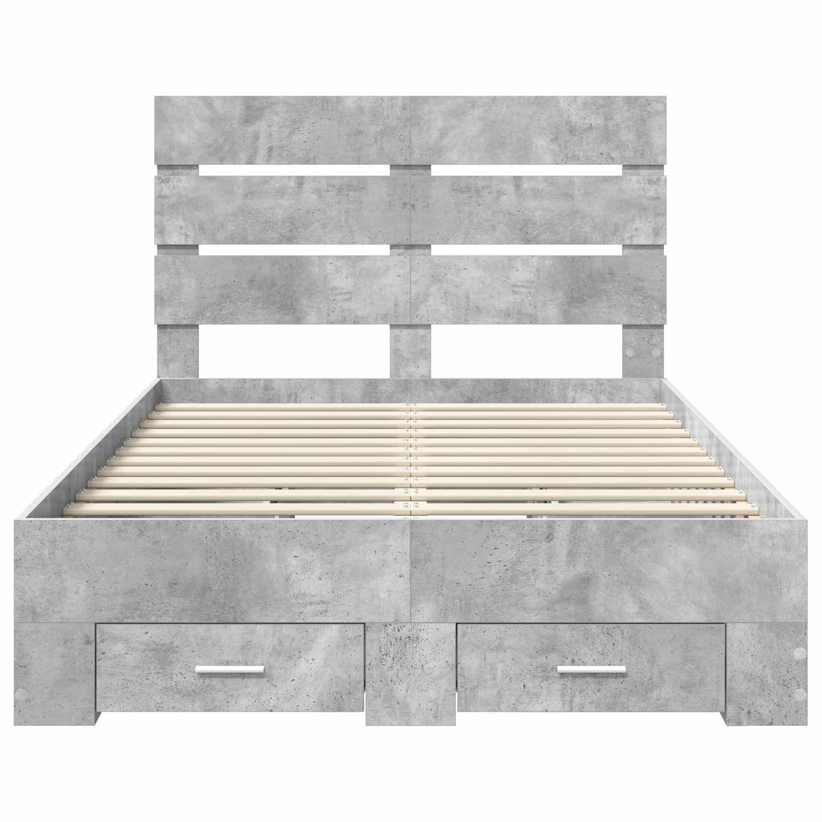 Bedframe met lade Beton Grijs 135 x 190 cm Bewerkt hout is nu te koop bij PeponiXL, paradijselijk wonen!