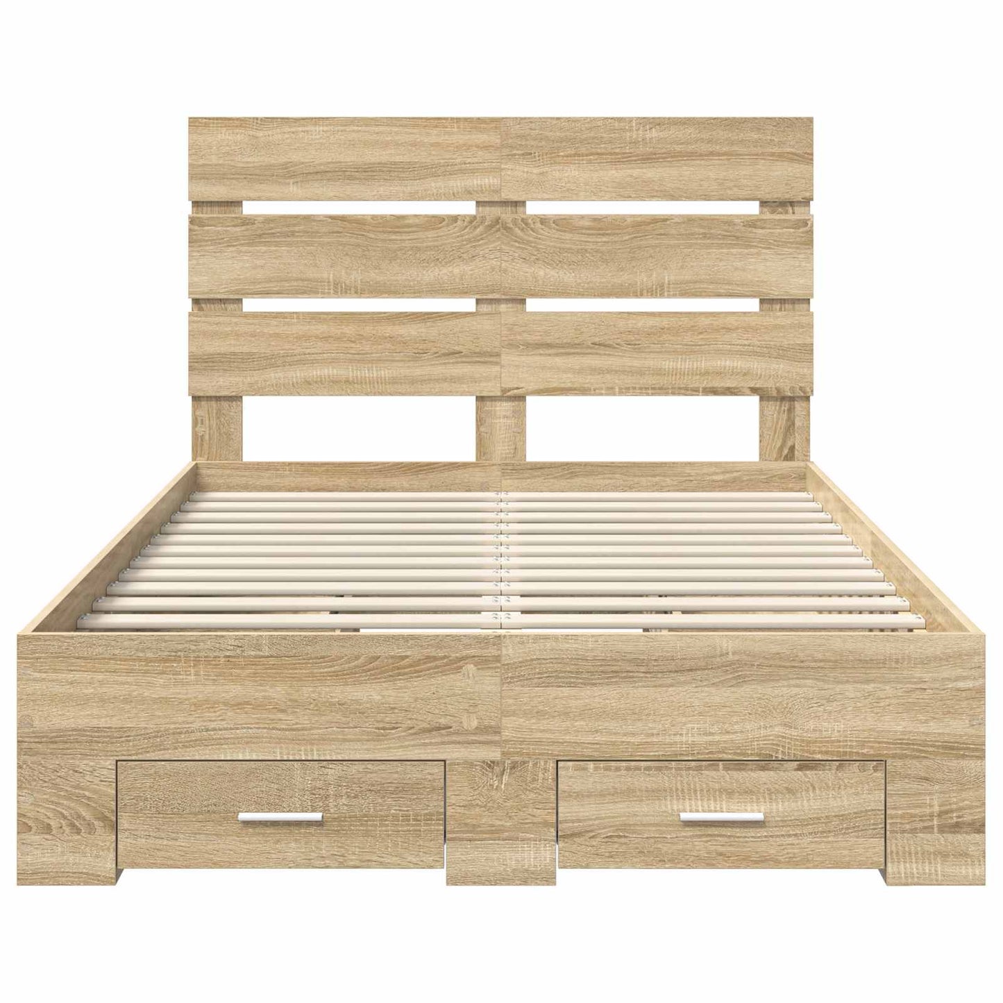 Bedframe met lade Sonoma Eiken 120 x 200 cm Bewerkt hout is nu te koop bij PeponiXL, paradijselijk wonen!