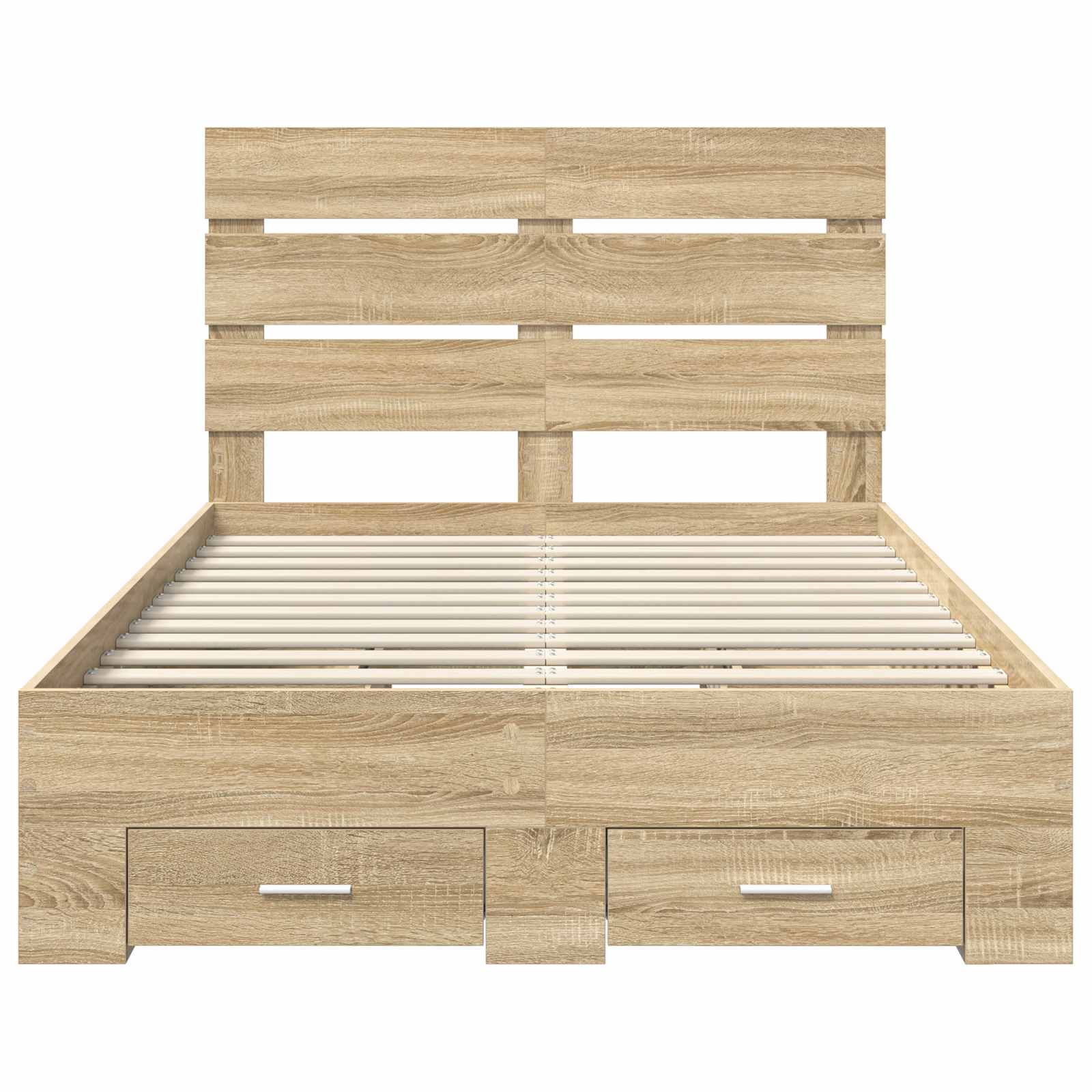 Bedframe met lade Sonoma Eiken 120 x 200 cm Bewerkt hout is nu te koop bij PeponiXL, paradijselijk wonen!