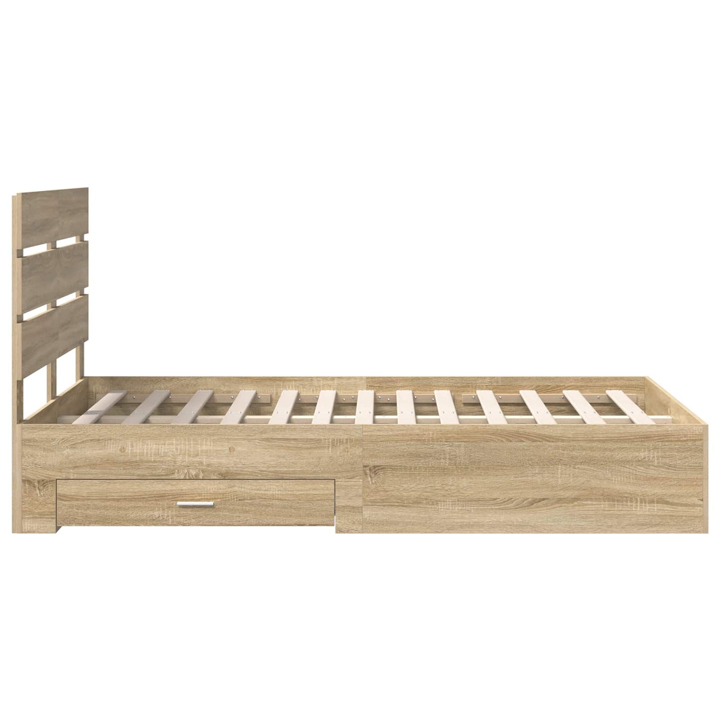 Bedframe met lade Sonoma Eiken 120 x 200 cm Bewerkt hout is nu te koop bij PeponiXL, paradijselijk wonen!
