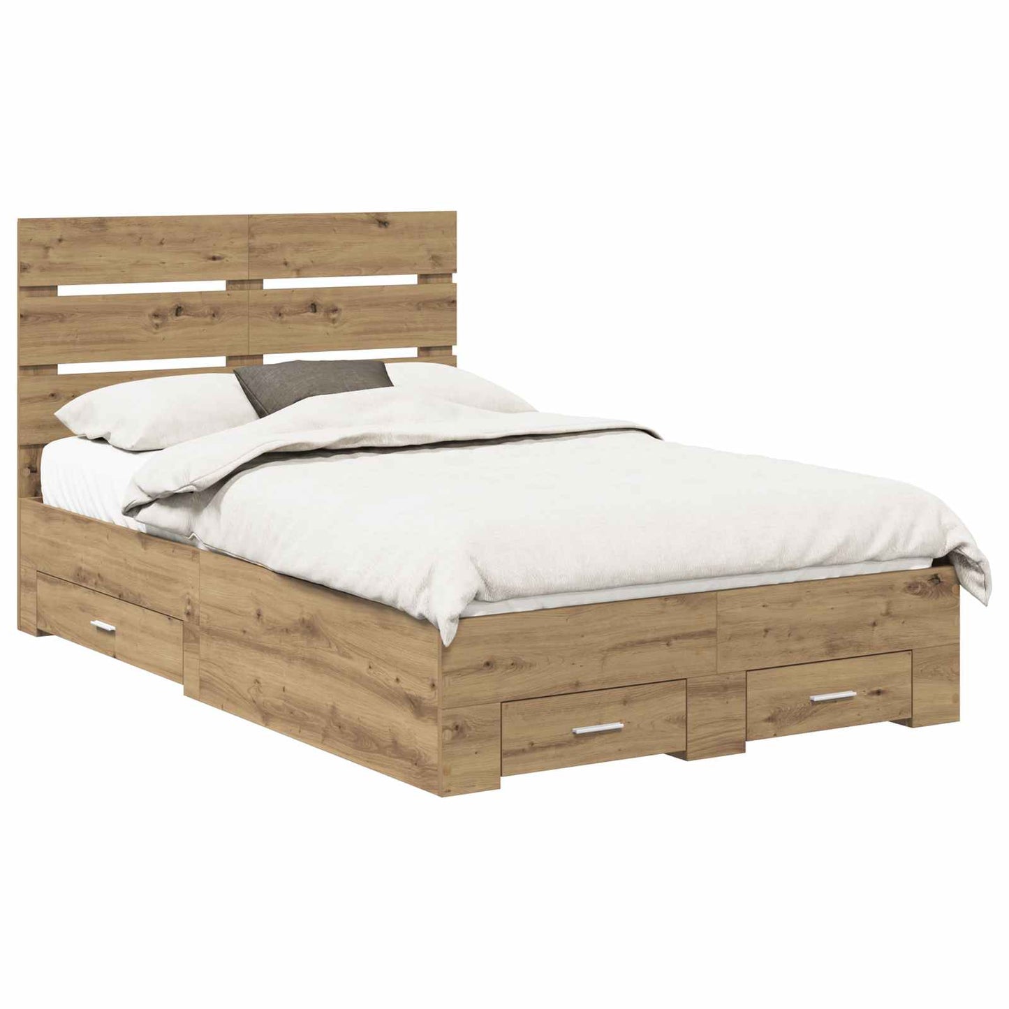 Bedframe met lade Artisan Eiken 120 x 200 cm Bewerkt hout