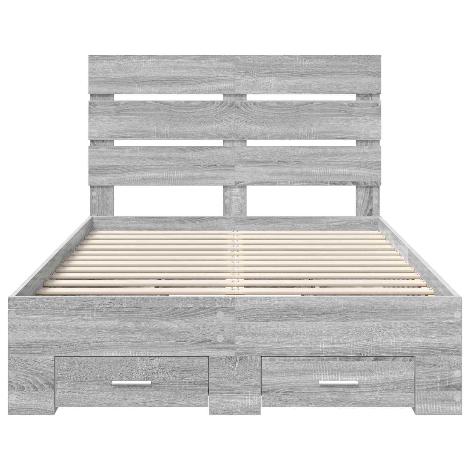 Bedframe met lade Grijs Sonoma 120 x 190 cm Bewerkt hout is nu te koop bij PeponiXL, paradijselijk wonen!