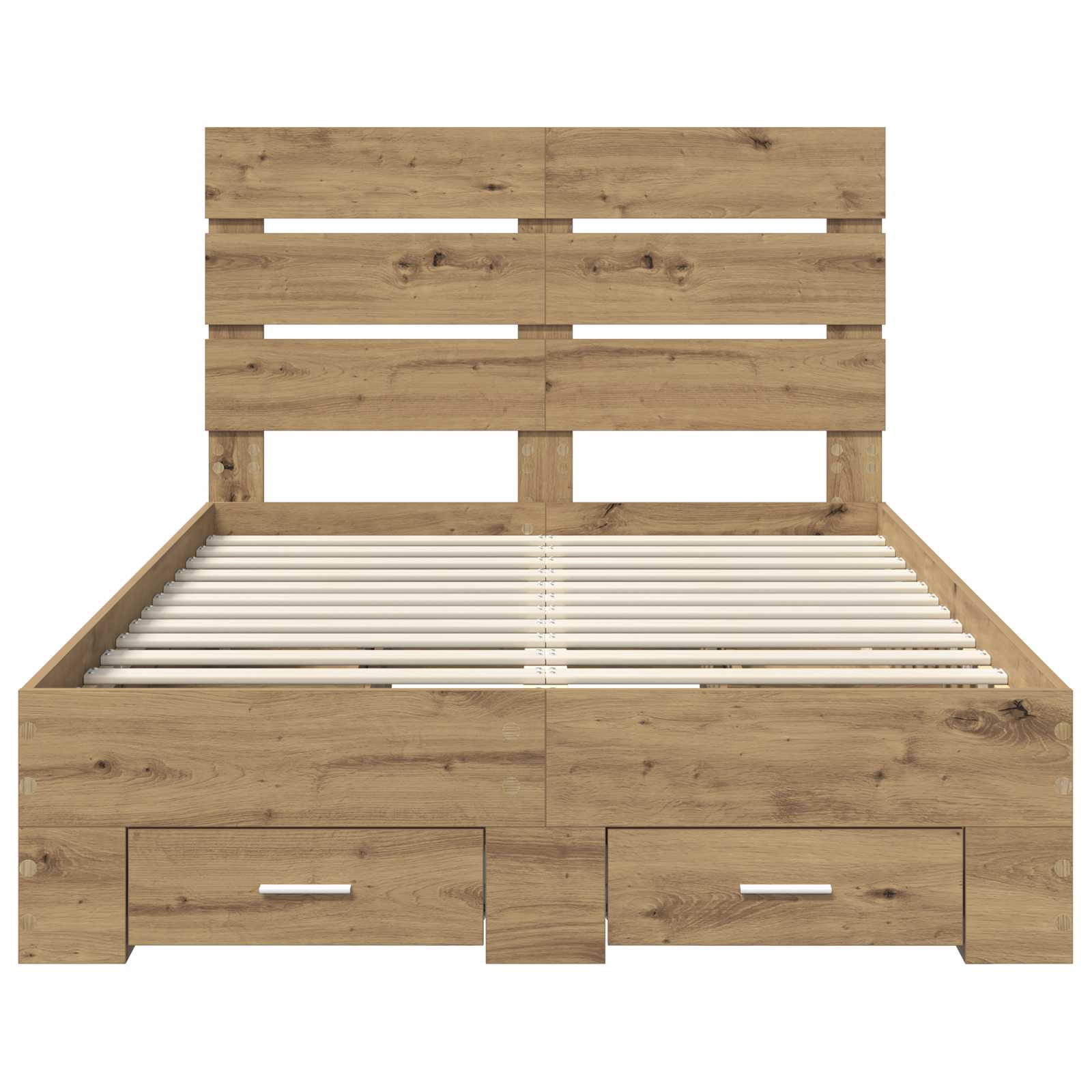 Bedframe met lade Artisan Eiken 120 x 190 cm Bewerkt hout is nu te koop bij PeponiXL, paradijselijk wonen!