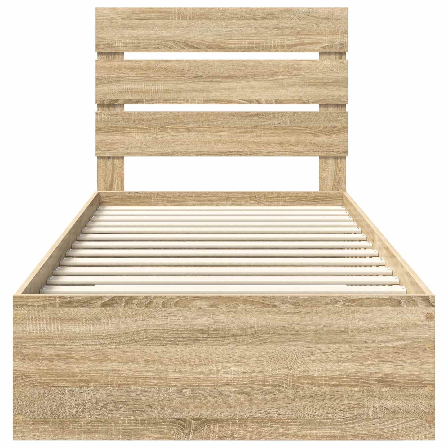 Bedframe met lade Sonoma Eiken 100 x 200 cm Bewerkt hout is nu te koop bij PeponiXL, paradijselijk wonen!
