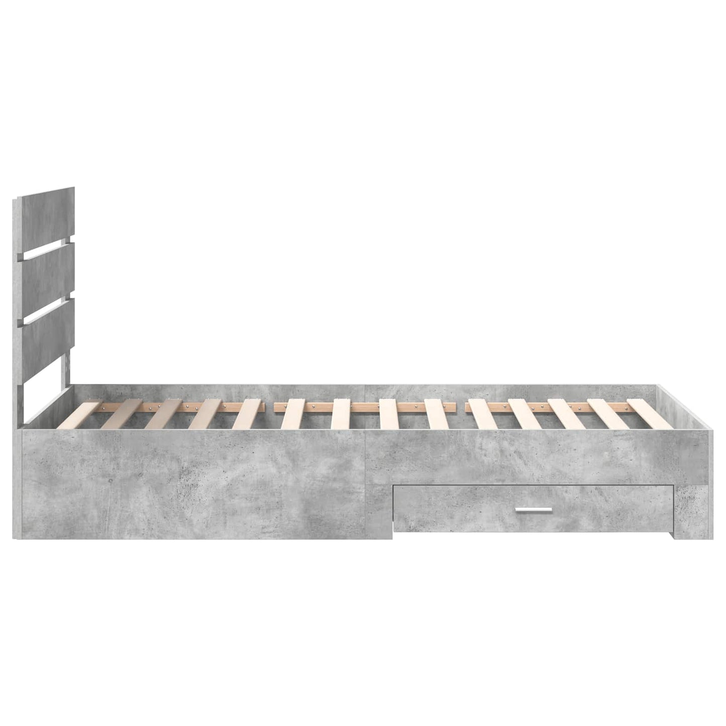 Bedframe met lade Beton Grijs 100 x 200 cm Bewerkt hout is nu te koop bij PeponiXL, paradijselijk wonen!