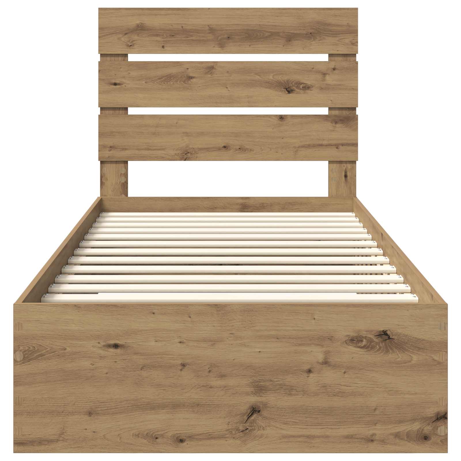 Bedframe met lade Artisan Eiken 100 x 200 cm Bewerkt hout is nu te koop bij PeponiXL, paradijselijk wonen!