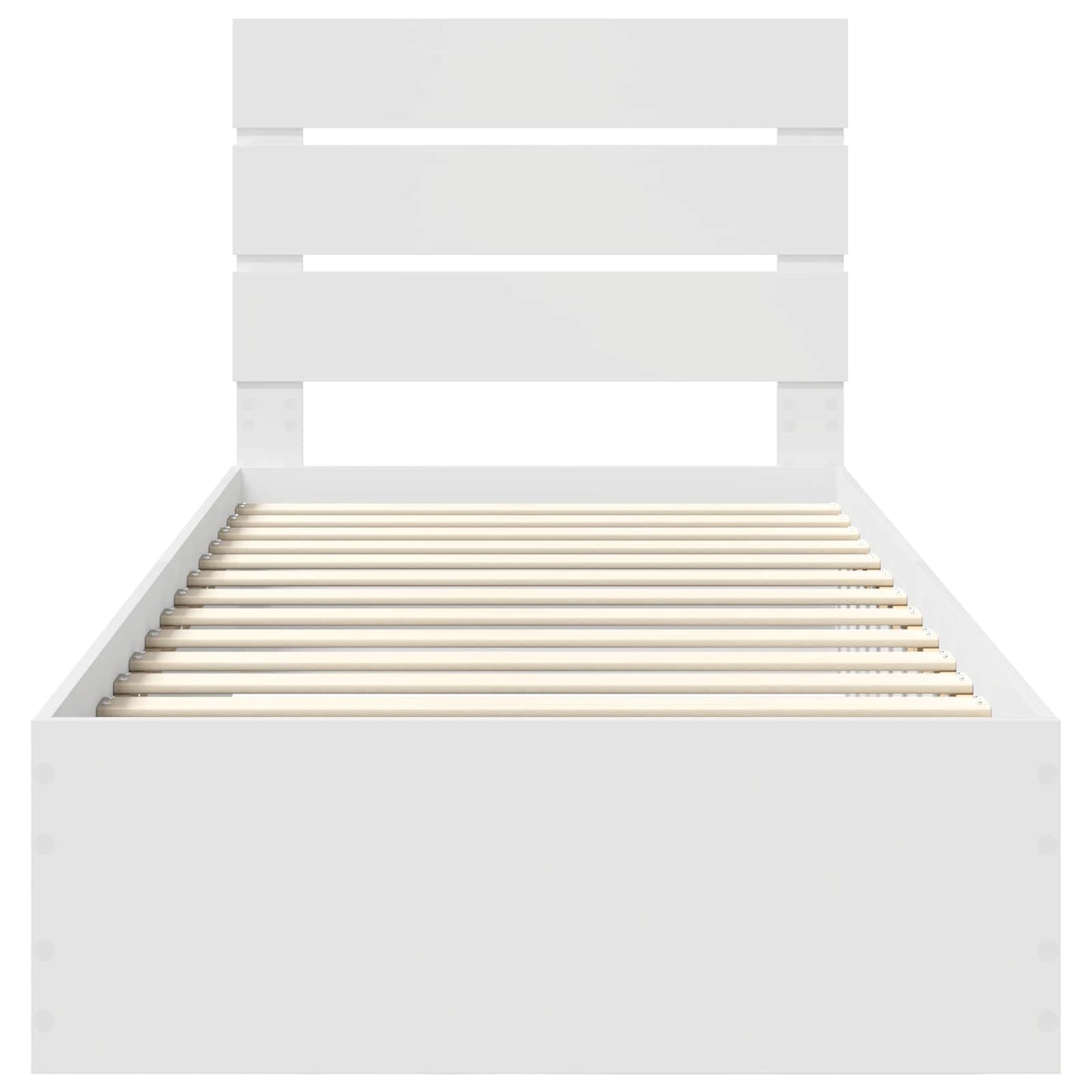 Bedframe met lade met hoofdeinde Wit 90 x 190 cm Bewerkt hout is nu te koop bij PeponiXL, paradijselijk wonen!